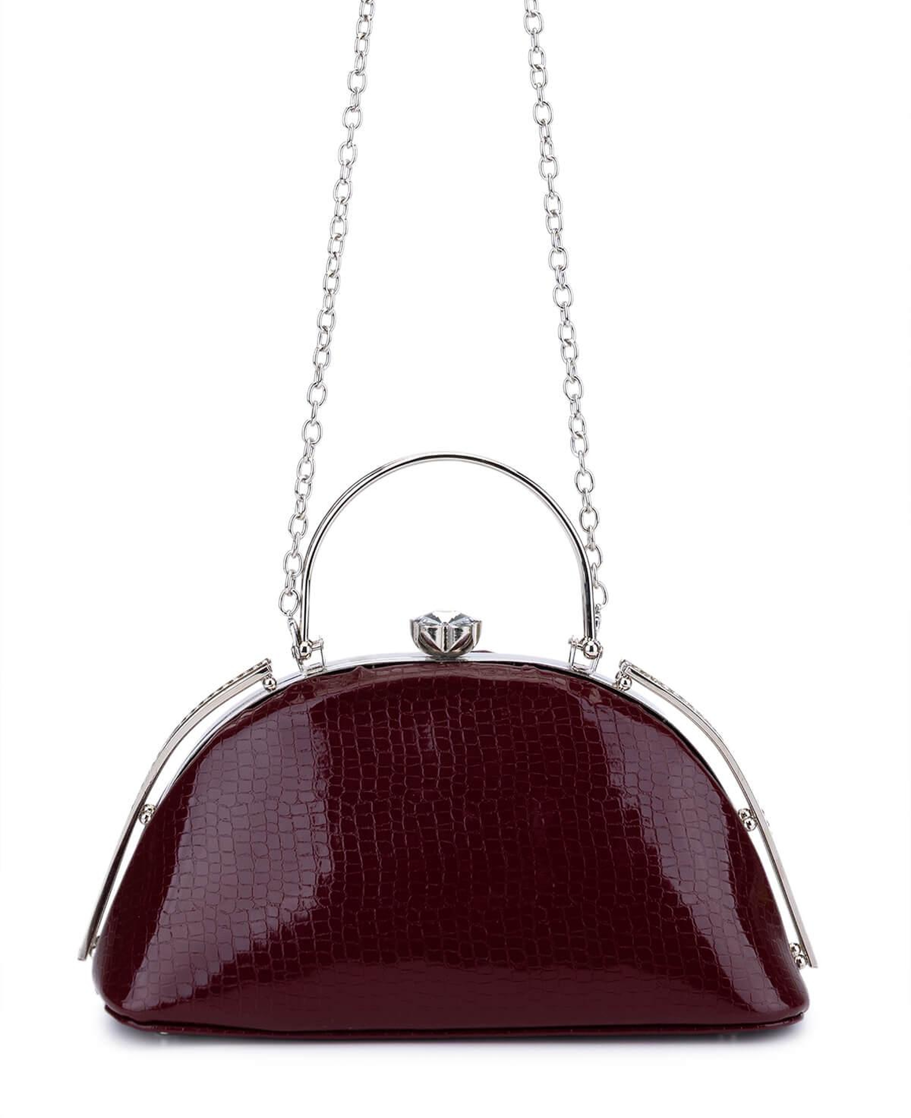 Tamer Tanca Kadın Suni Deri Bordo Rugan Abiye Çanta