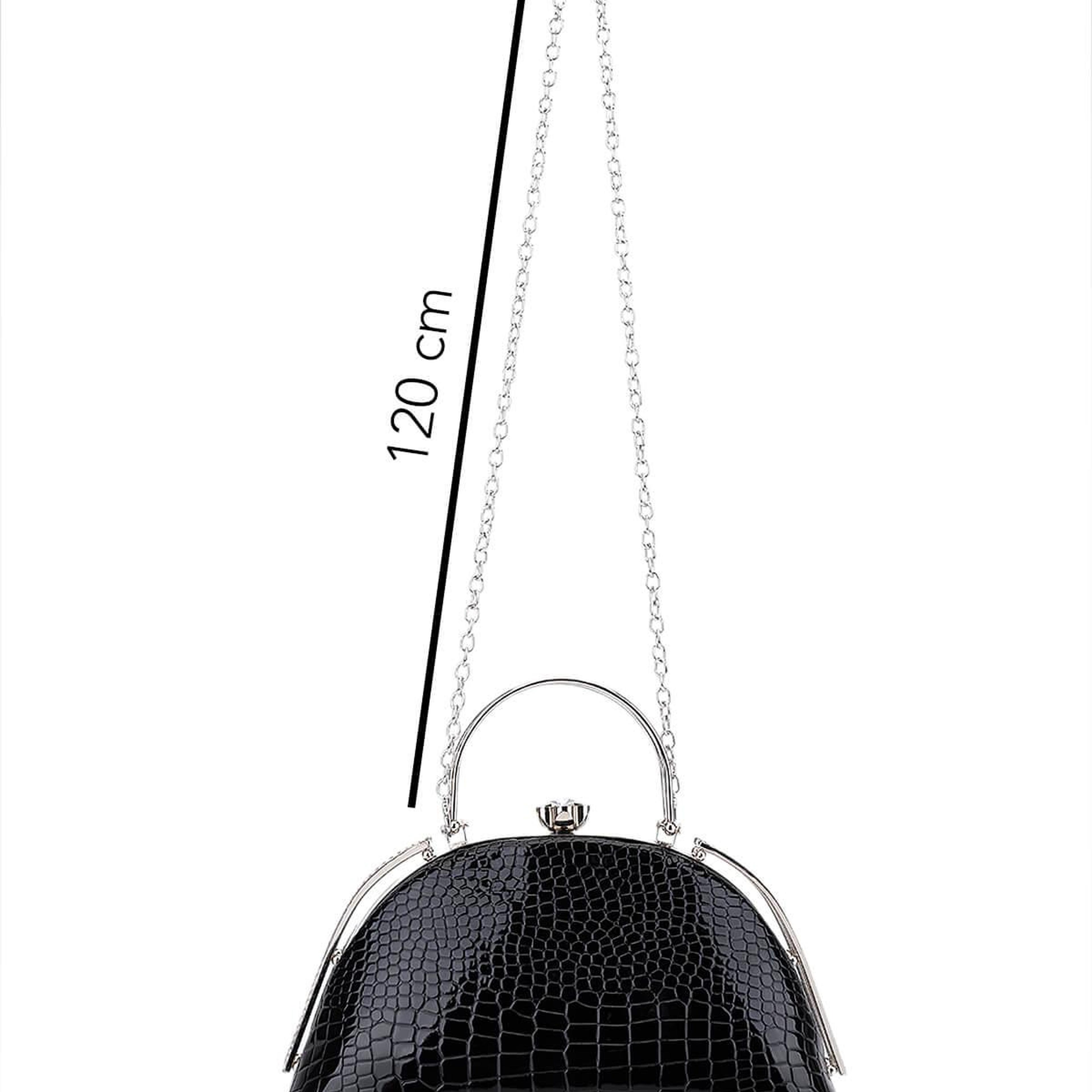 Tamer Tanca Kadın Suni Deri Siyah Rugan Abiye Çanta