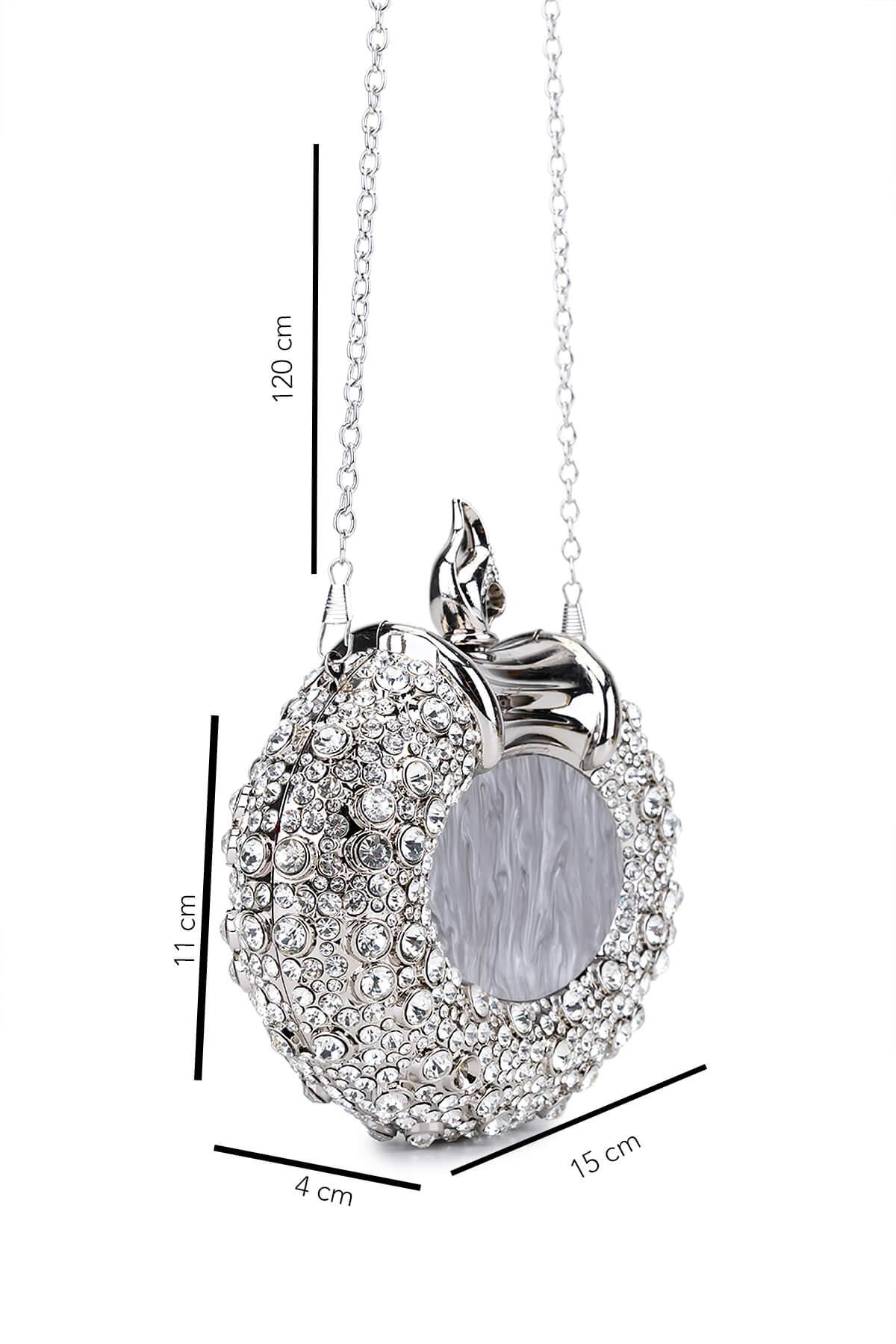 Tamer Tanca Kadın Vegan Gri Abiye Çanta