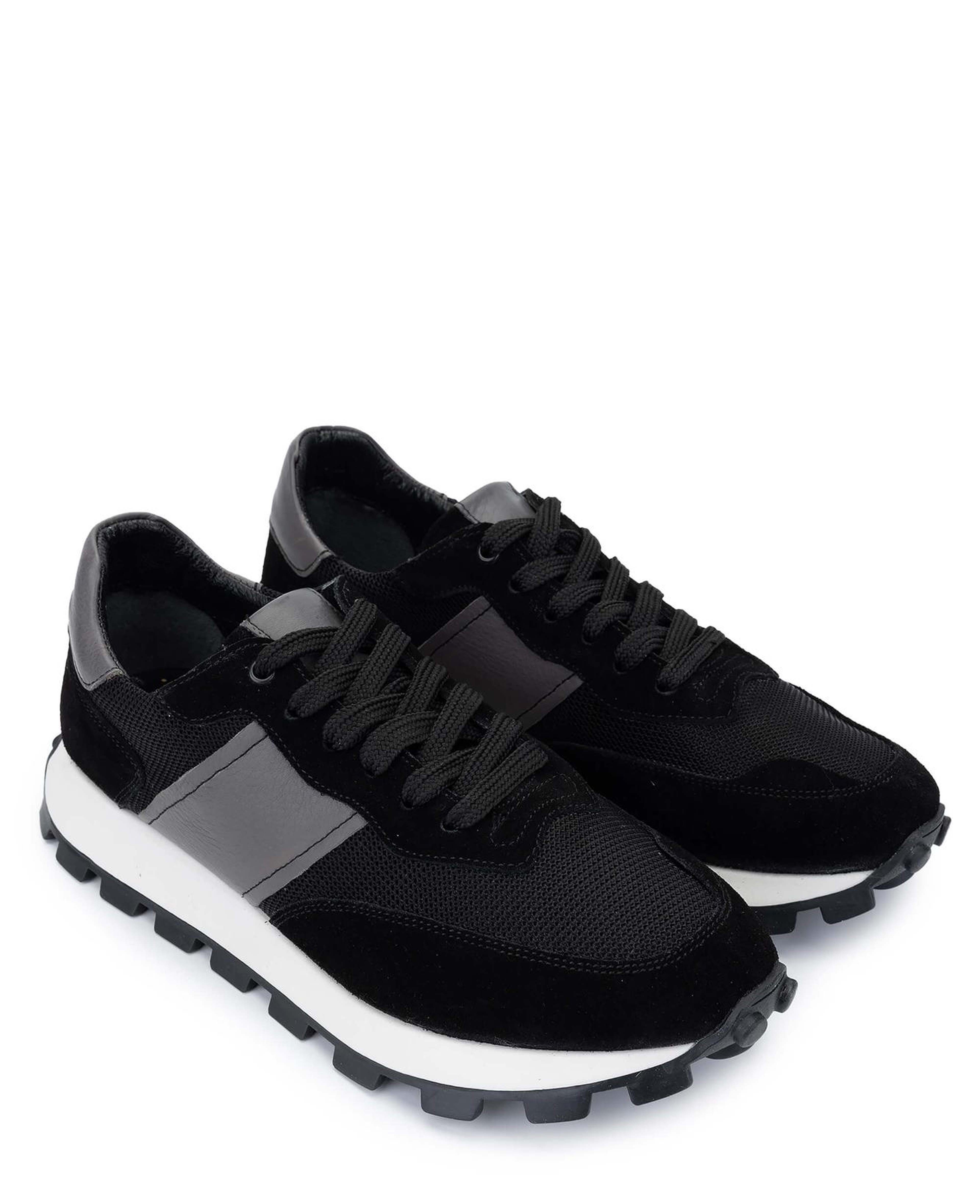 Tamer Tanca Erkek Deri & Tekstil Siyah Sneakers & Spor Ayakkabı