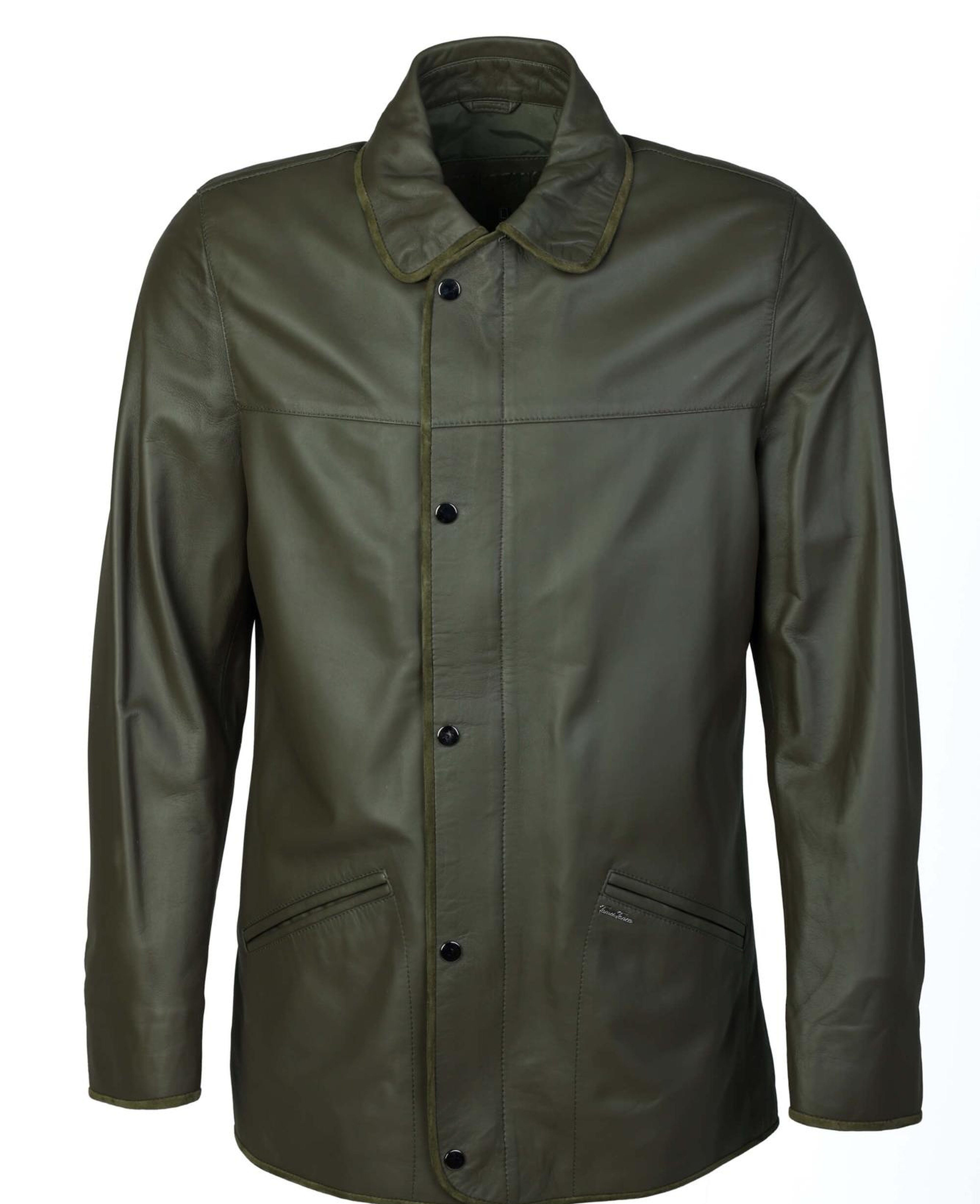 Tamer Tanca Erkek Hakiki Deri Yeşil Deri Mont