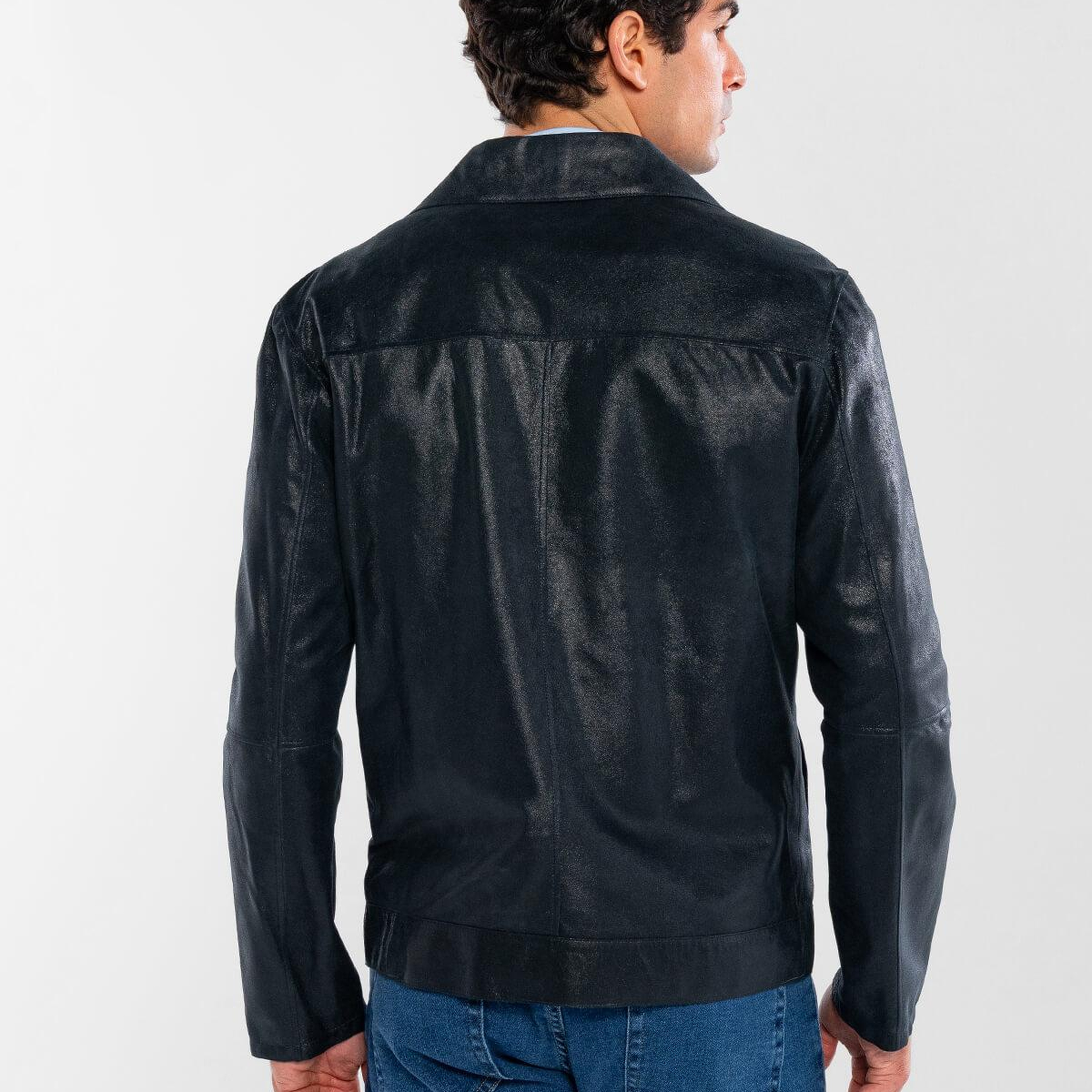 Tamer Tanca Erkek Hakiki Deri Lacivert Deri Mont