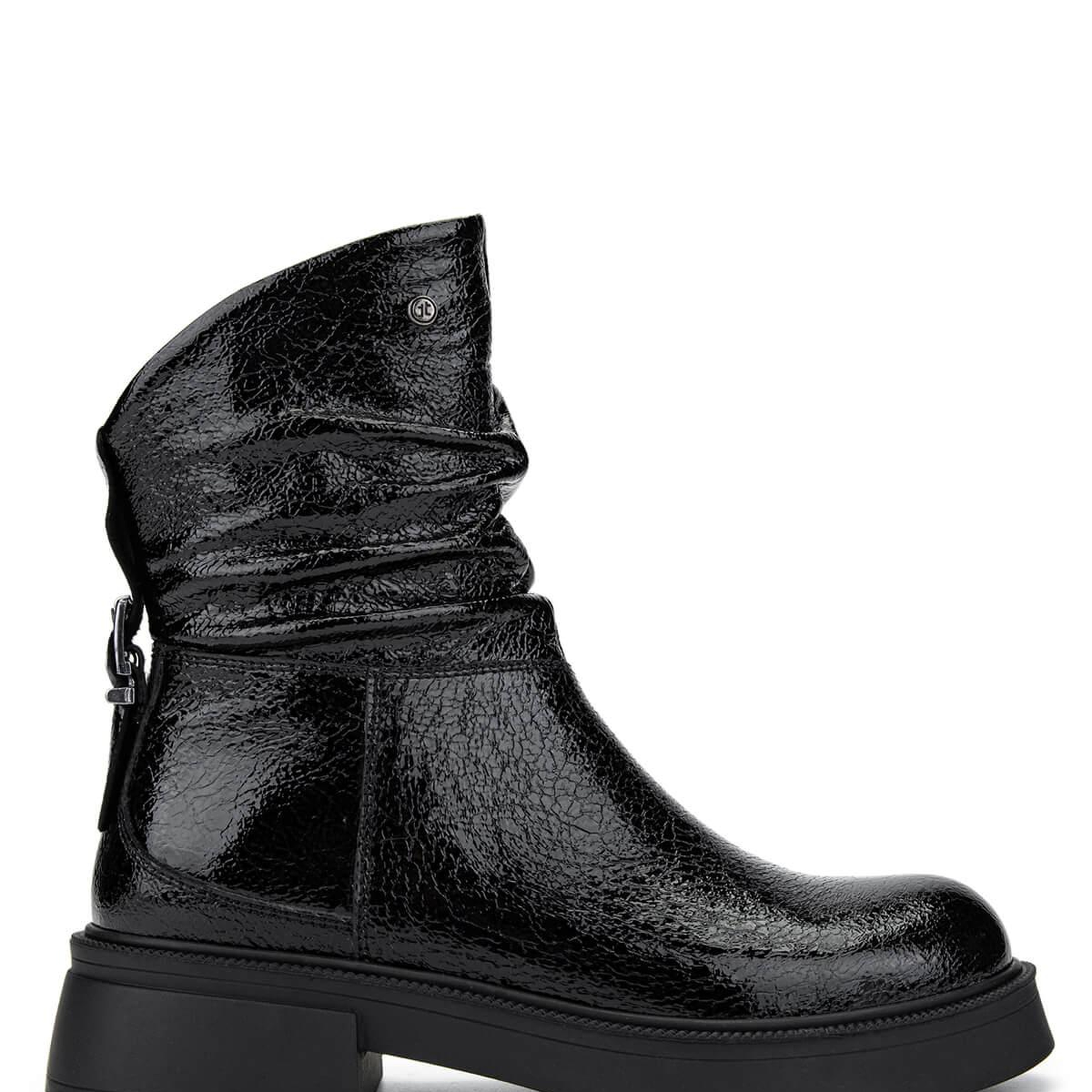 Tamer Tanca Kadın Hakiki Deri Siyah Rugan Casual Bot