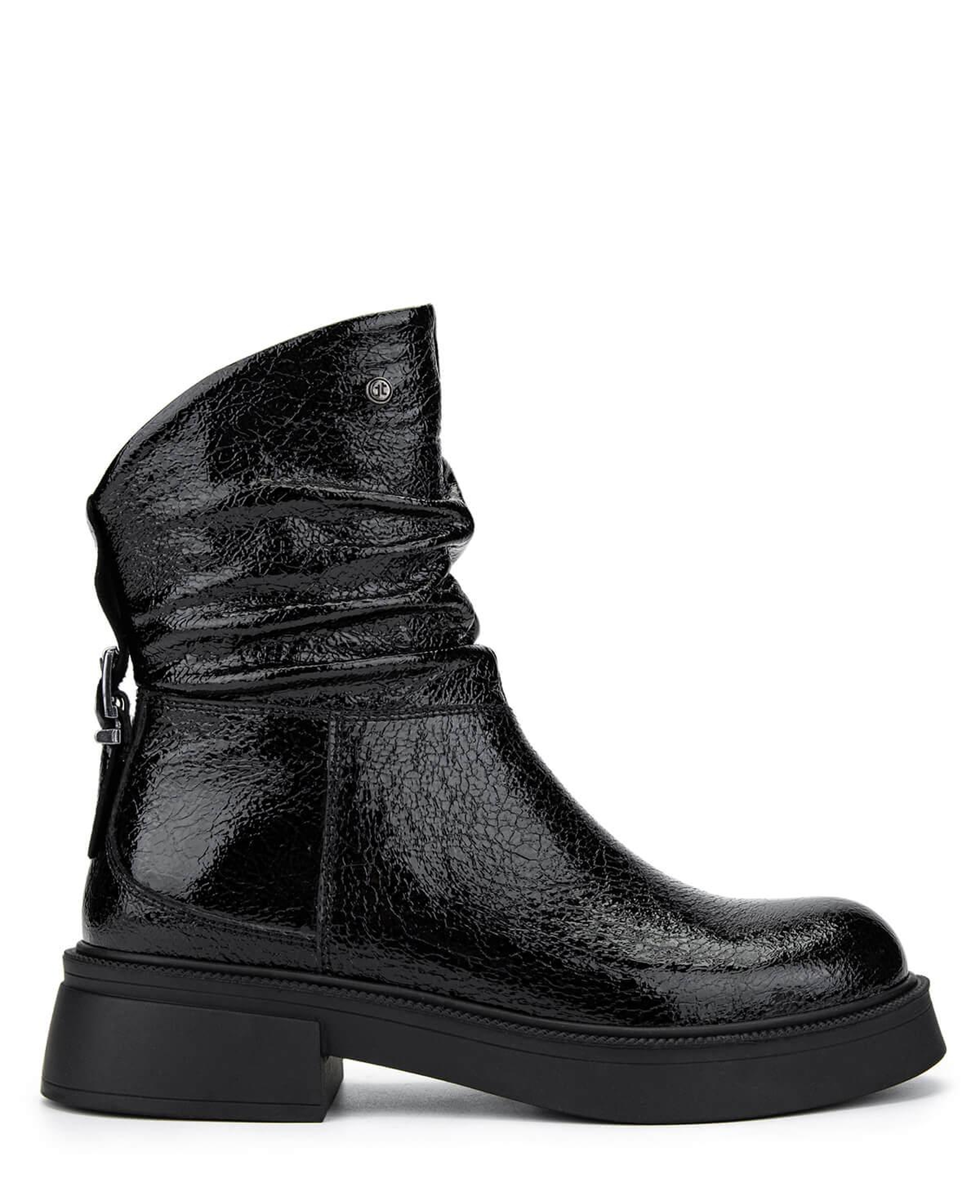 Tamer Tanca Kadın Hakiki Deri Siyah Rugan Casual Bot