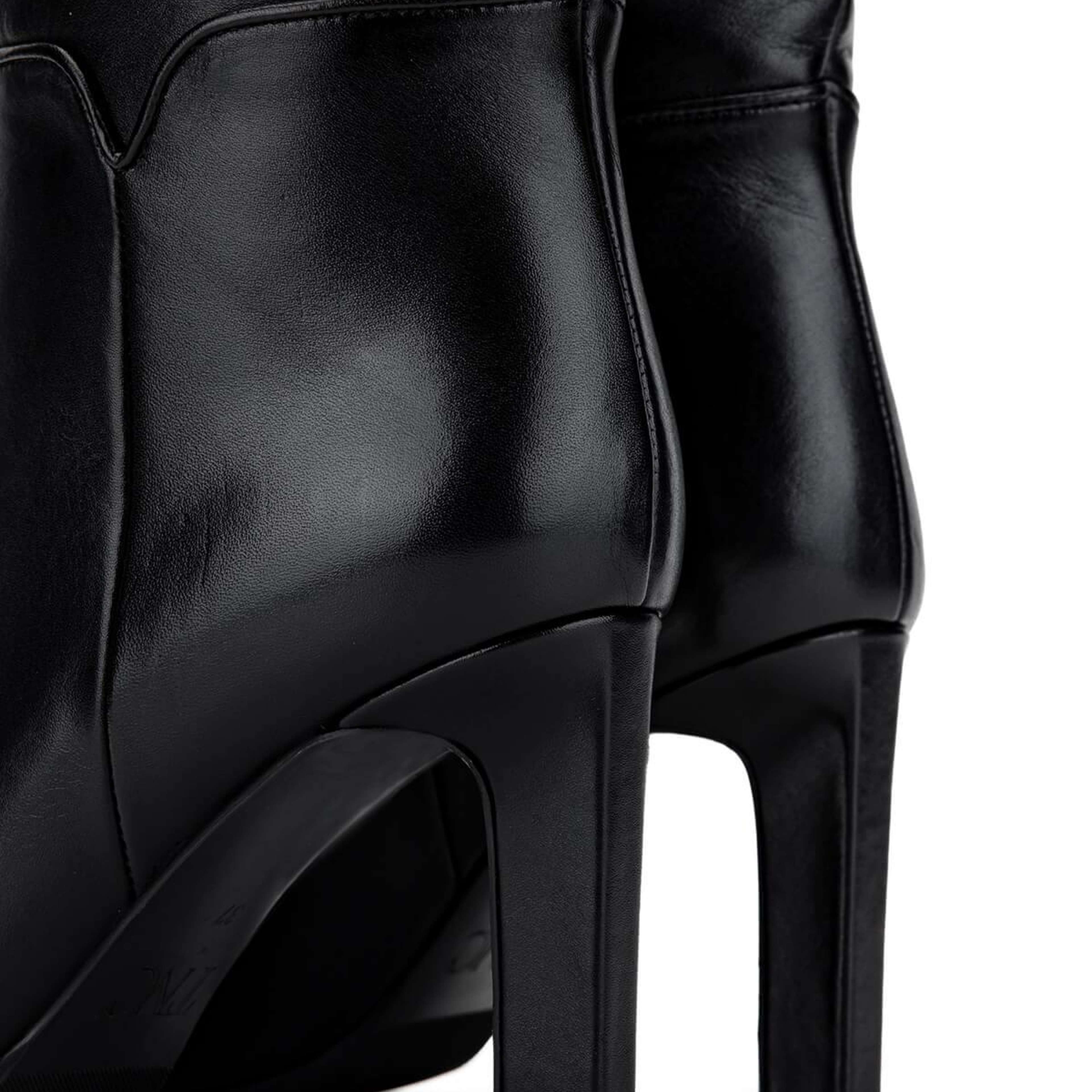 Tamer Tanca Kadın Hakiki Deri Siyah Deri Klasik Çizme