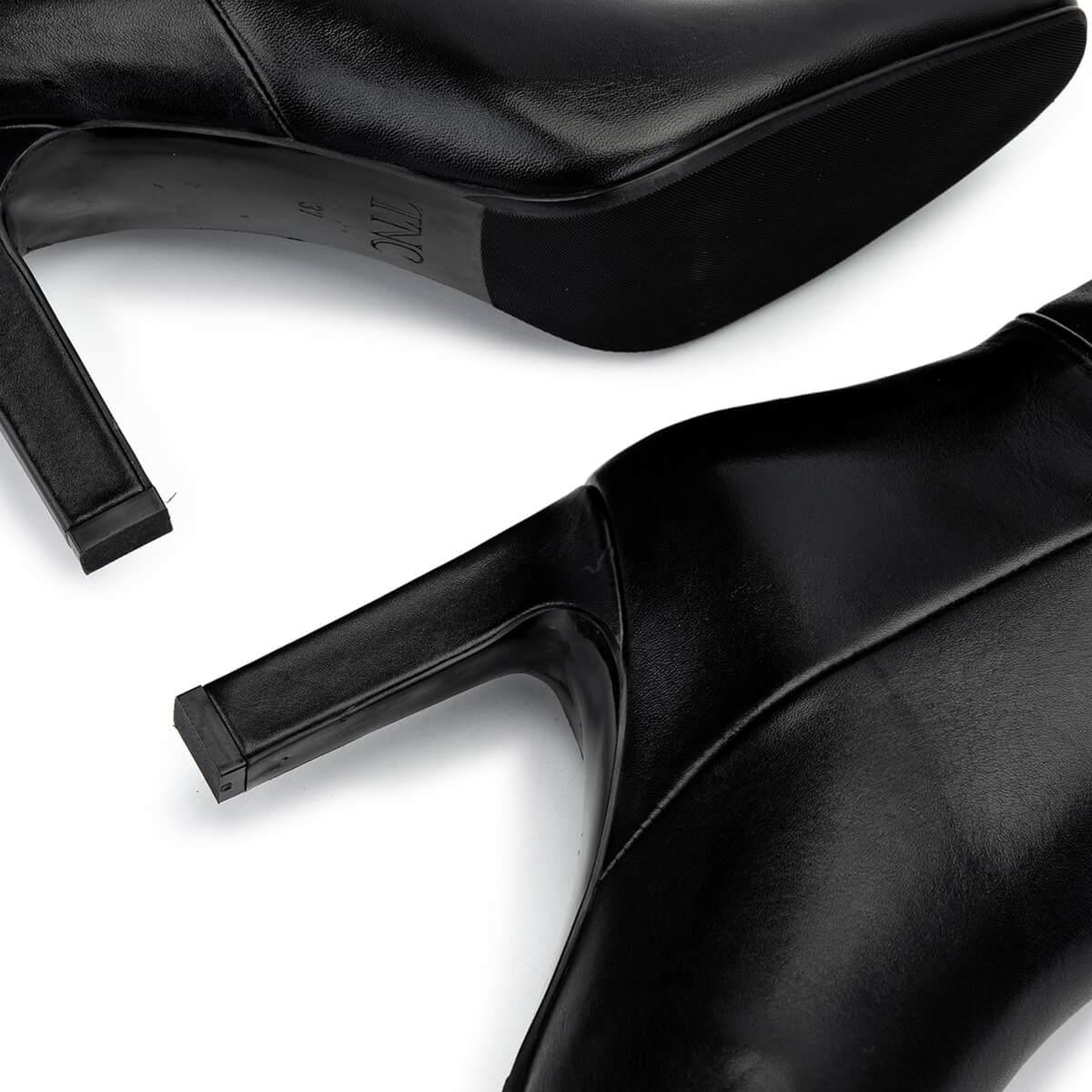 Tamer Tanca Kadın Hakiki Deri Siyah Deri Klasik Çizme