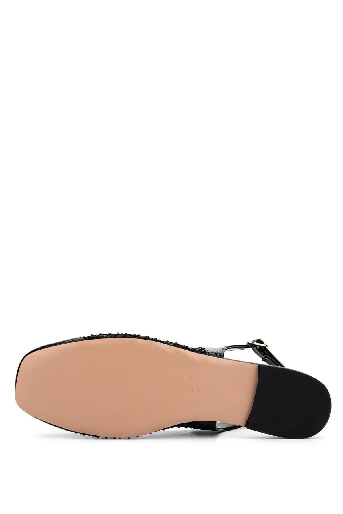 Tamer Tanca Kadın Deri & Tekstil Siyah Rugan Babet Ayakkabı