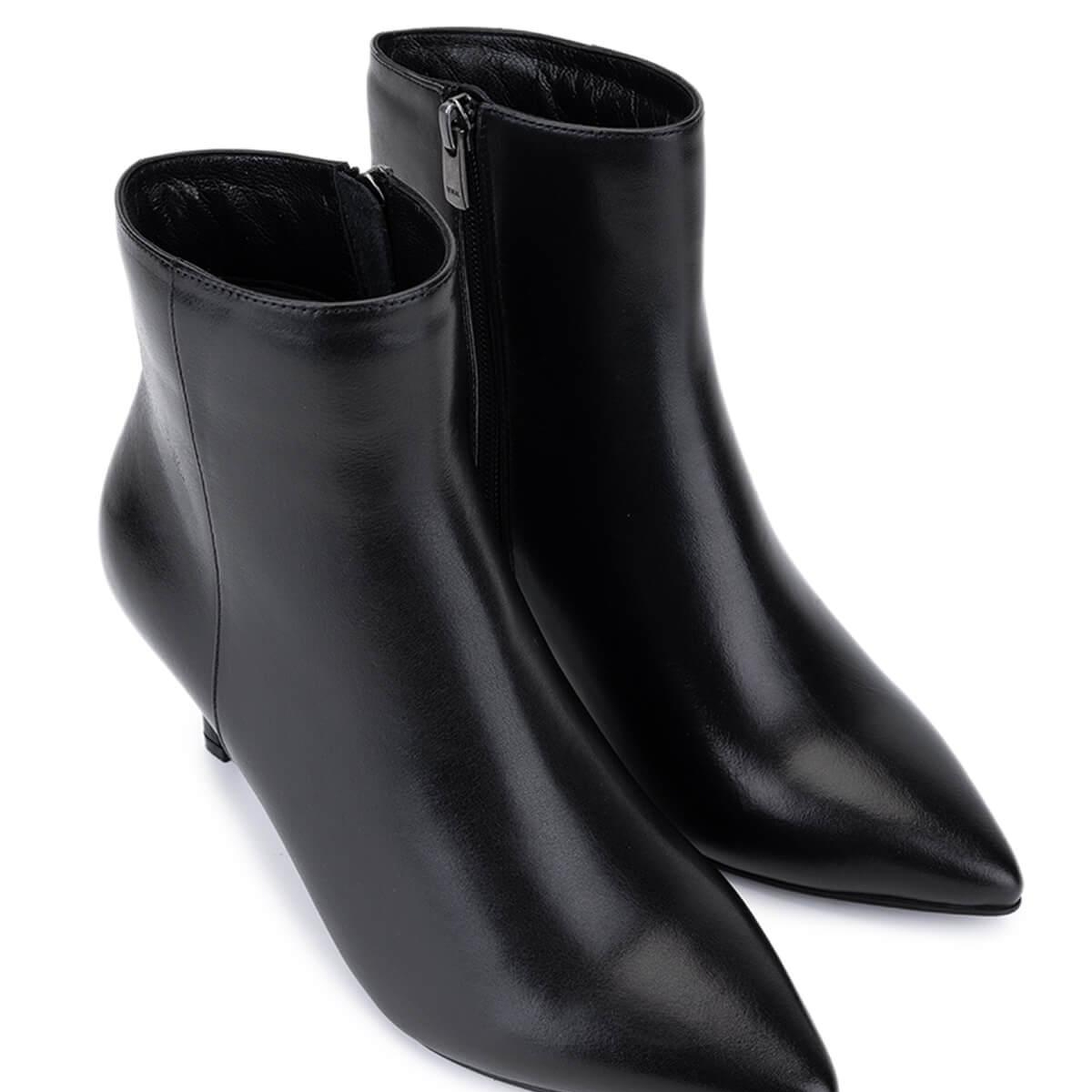 Tamer Tanca Kadın Hakiki Deri Siyah Deri Topuklu Bot