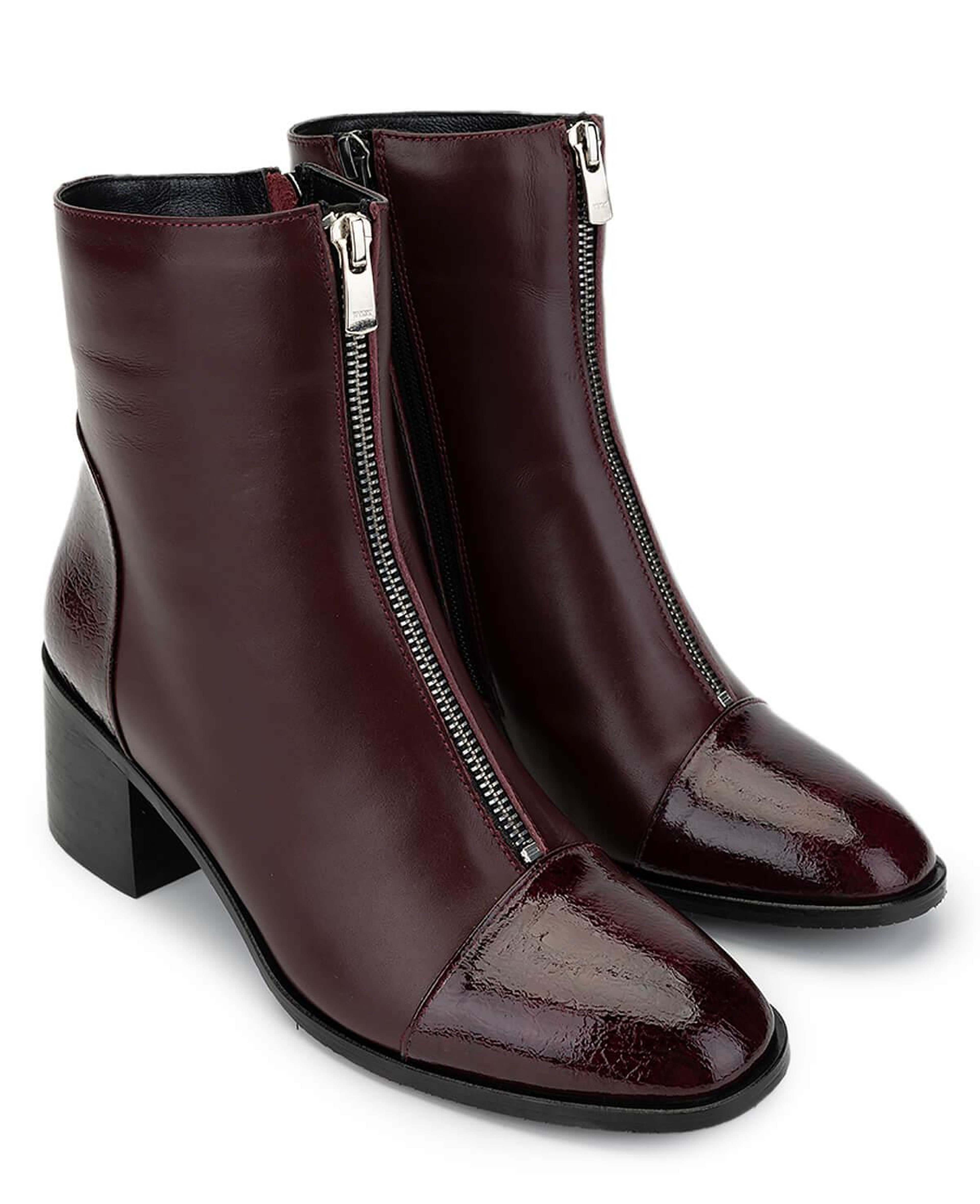 Tamer Tanca Kadın Hakiki Deri Bordo Topuklu Bot