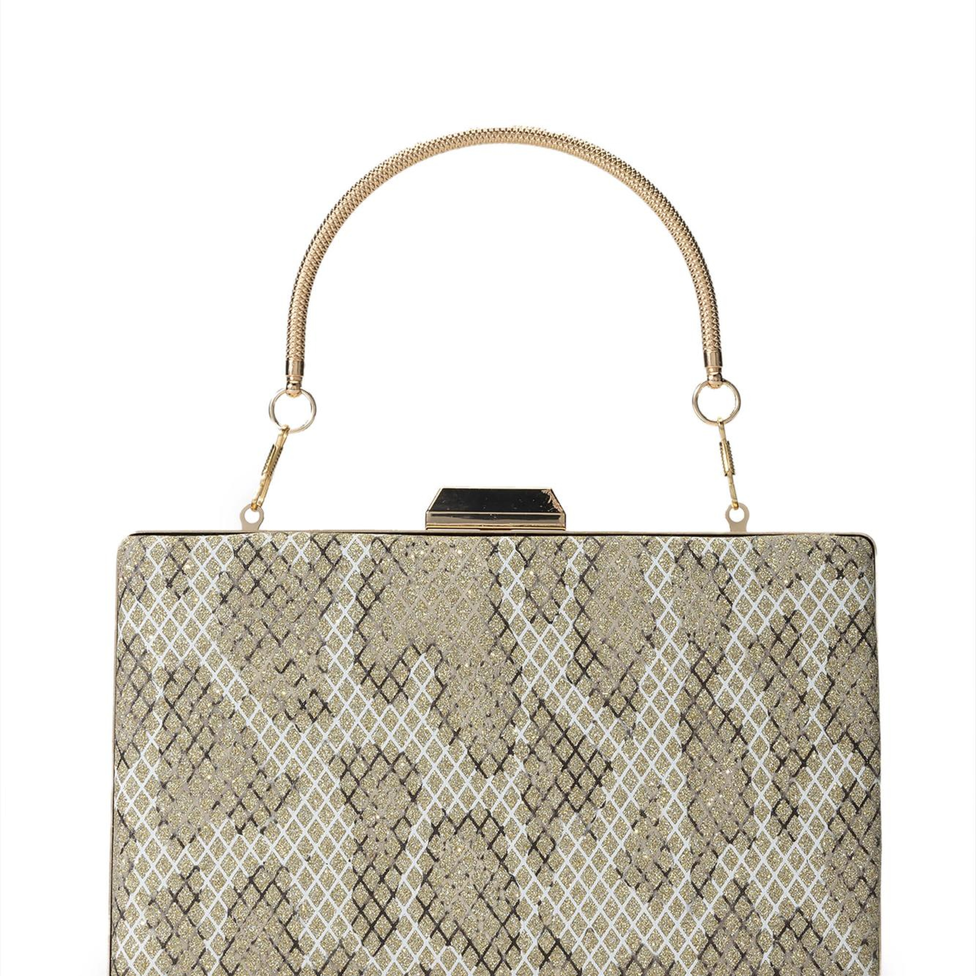 Tamer Tanca Kadın Vegan Yeşil Simli Yılan El Çantası