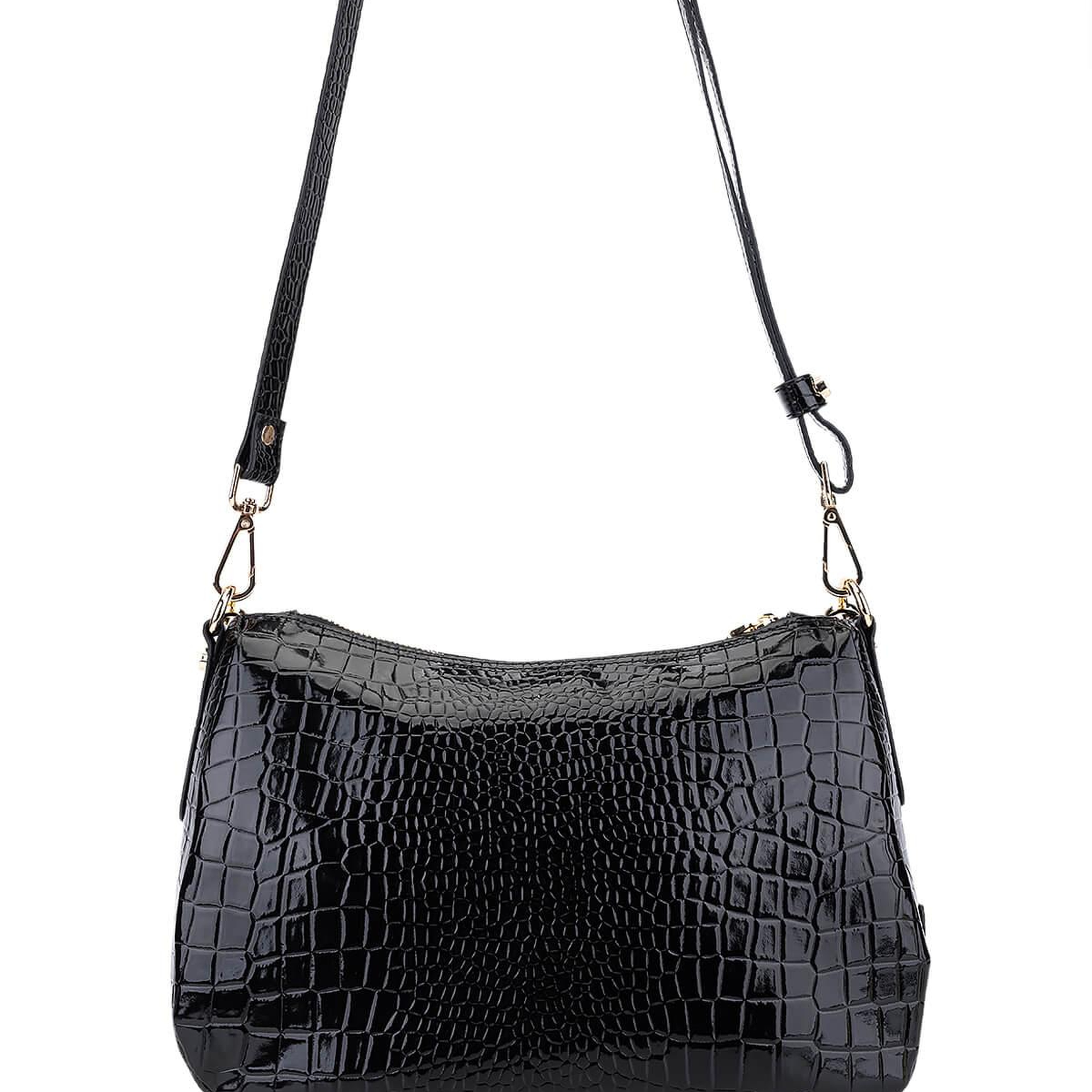 Tamer Tanca Kadın Suni Deri Siyah Kroko Omuz Çanta