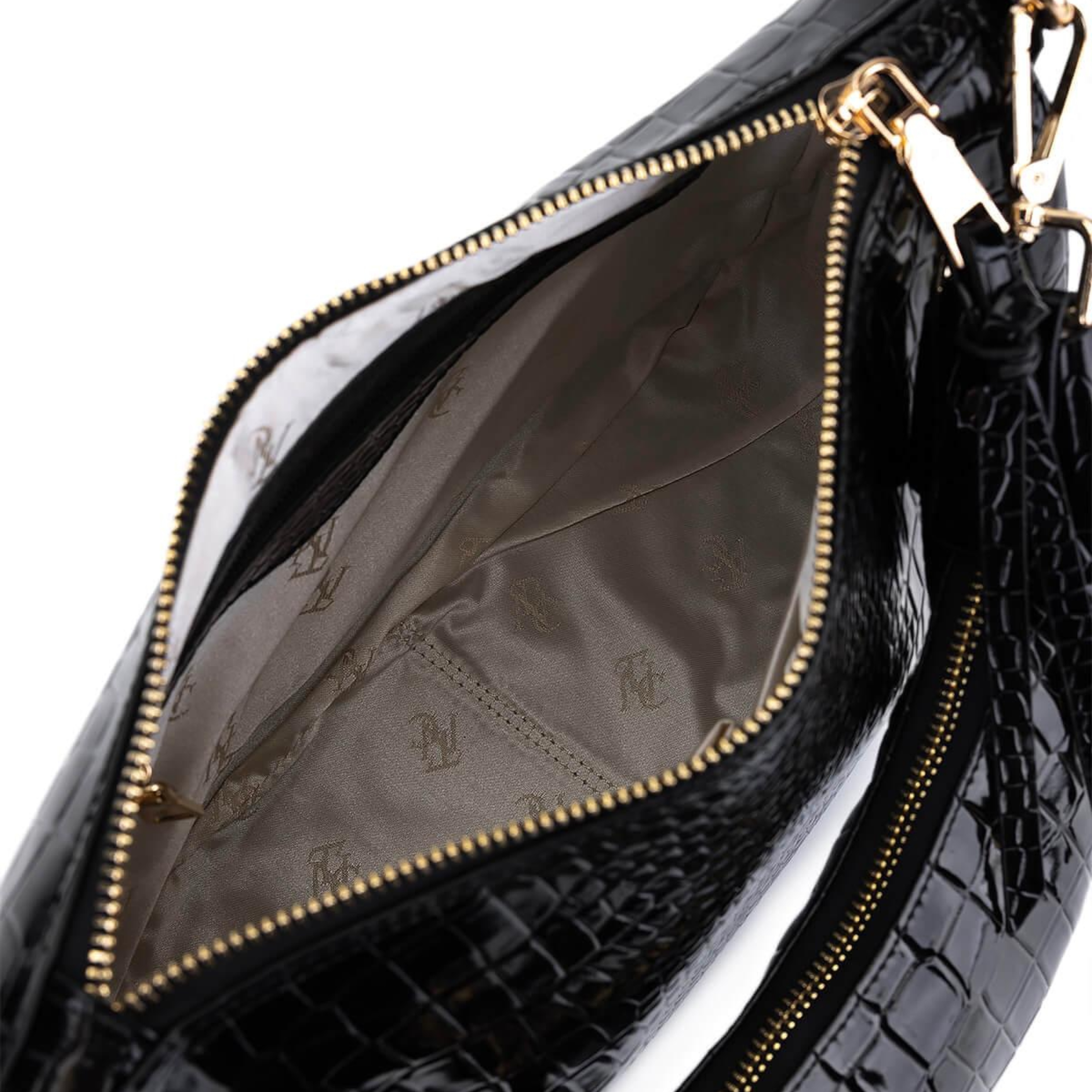 Tamer Tanca Kadın Suni Deri Siyah Kroko Omuz Çanta