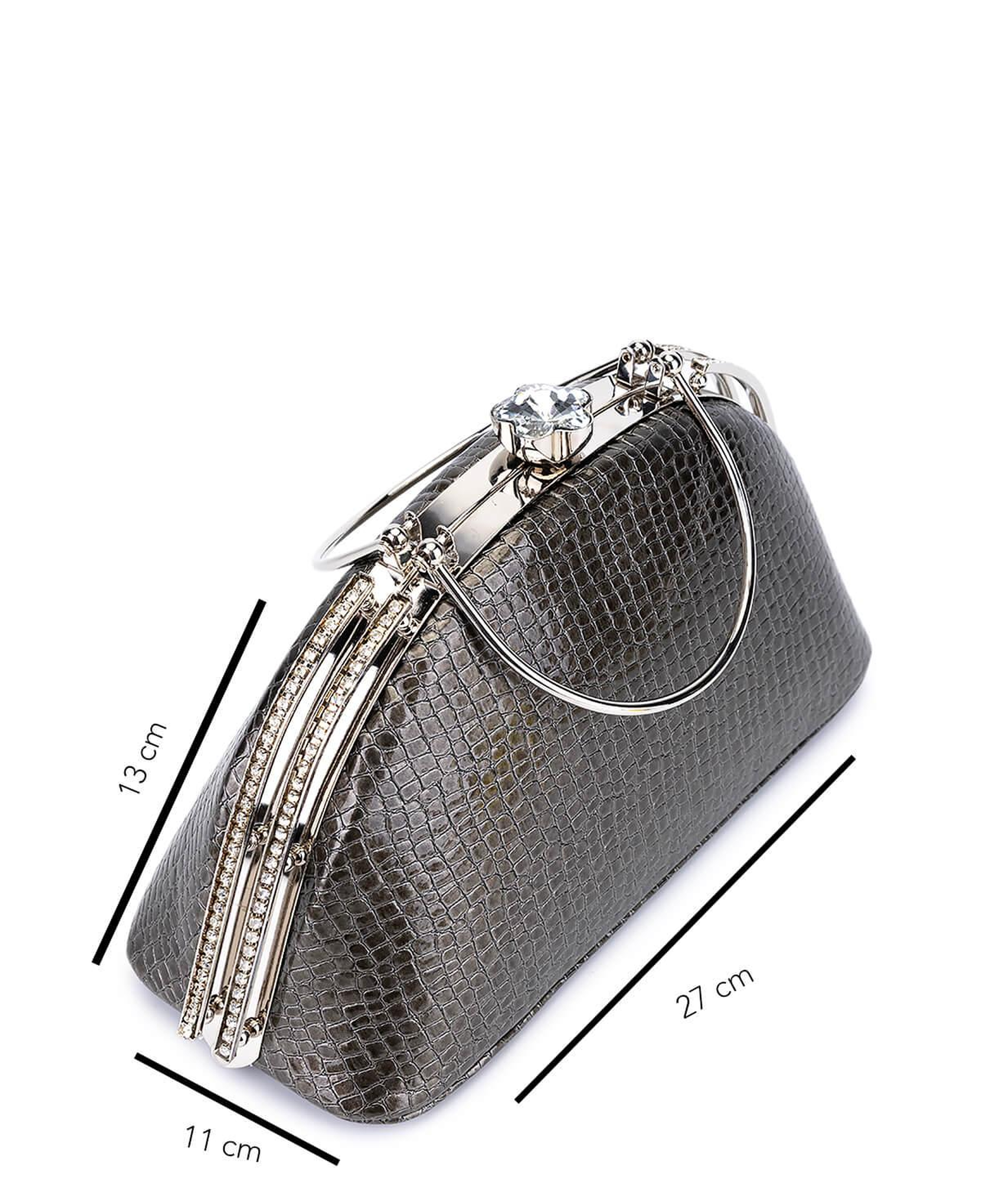 Tamer Tanca Kadın Suni Deri Antrasit Abiye Çanta