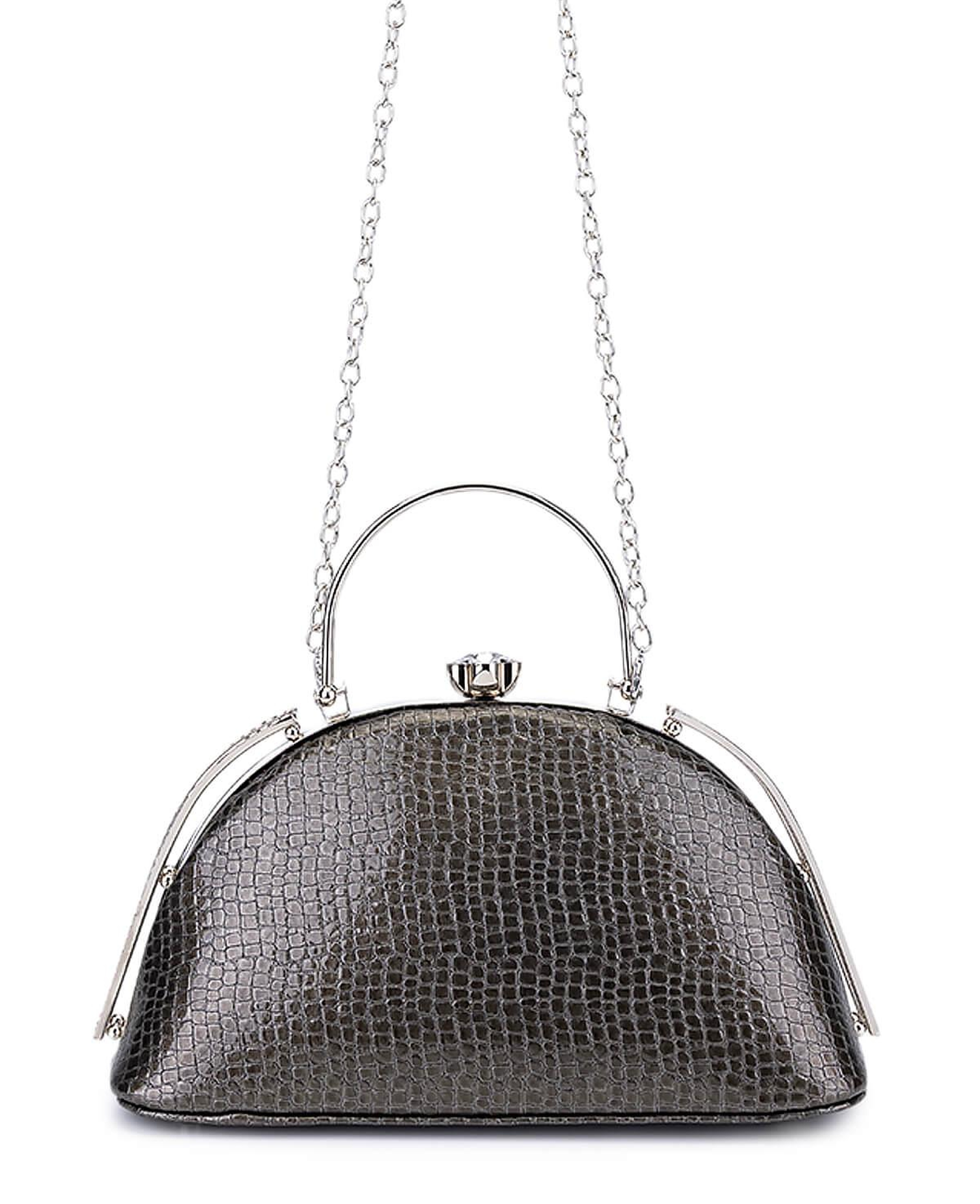 Tamer Tanca Kadın Suni Deri Antrasit Abiye Çanta