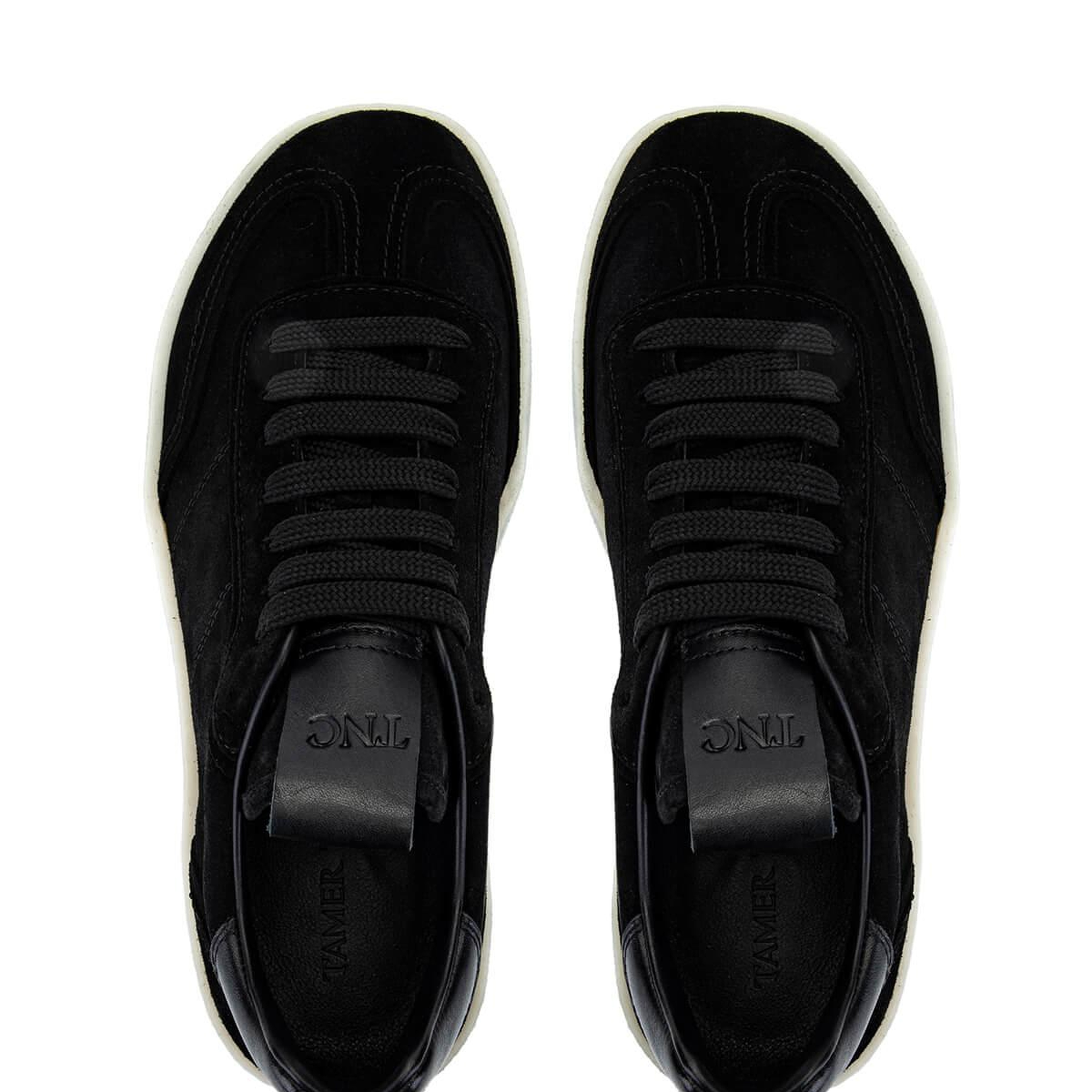 Tamer Tanca Erkek Hakiki Deri Siyah Süet Sneakers & Spor Ayakkabı