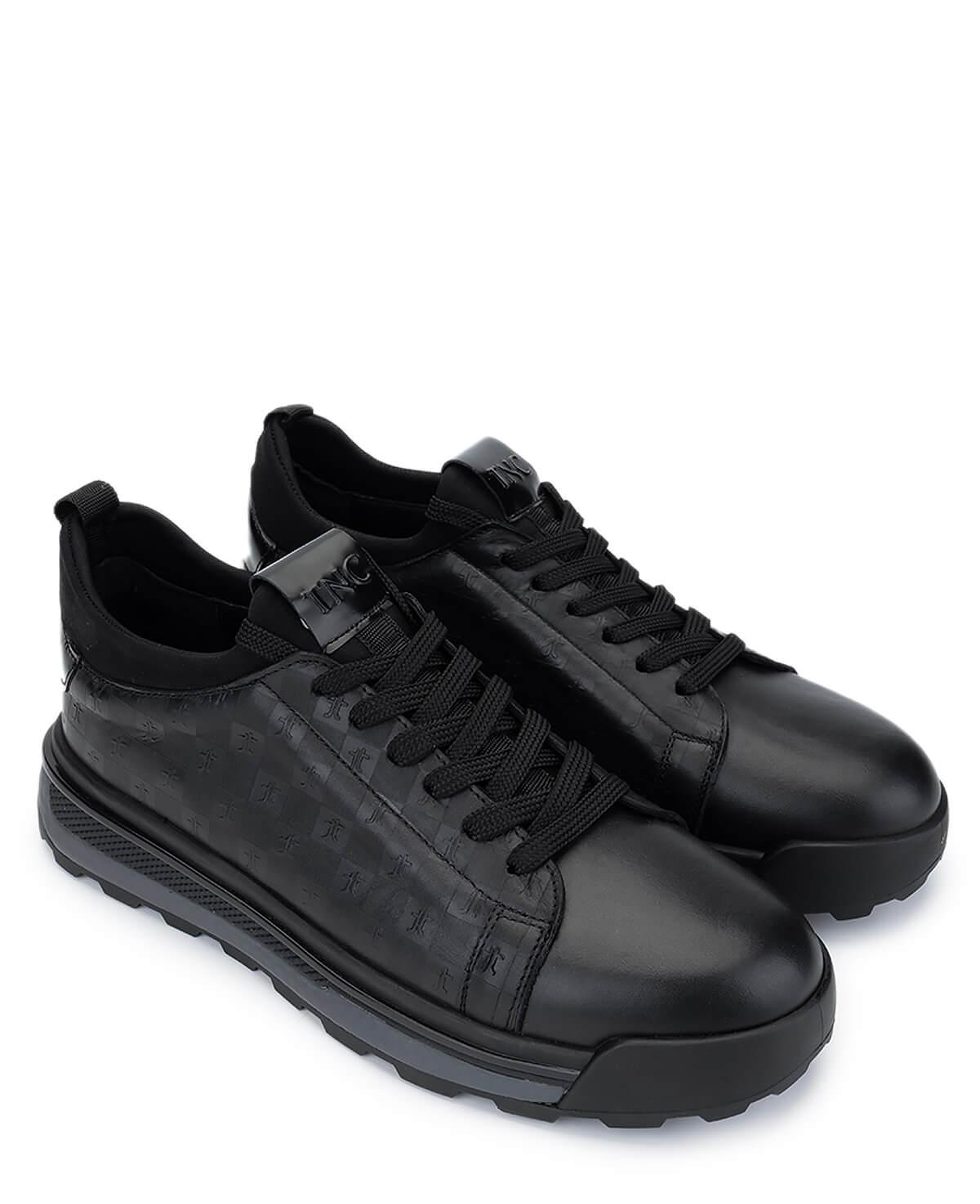 Tamer Tanca Erkek Hakiki Deri Siyah Sneakers & Spor Ayakkabı