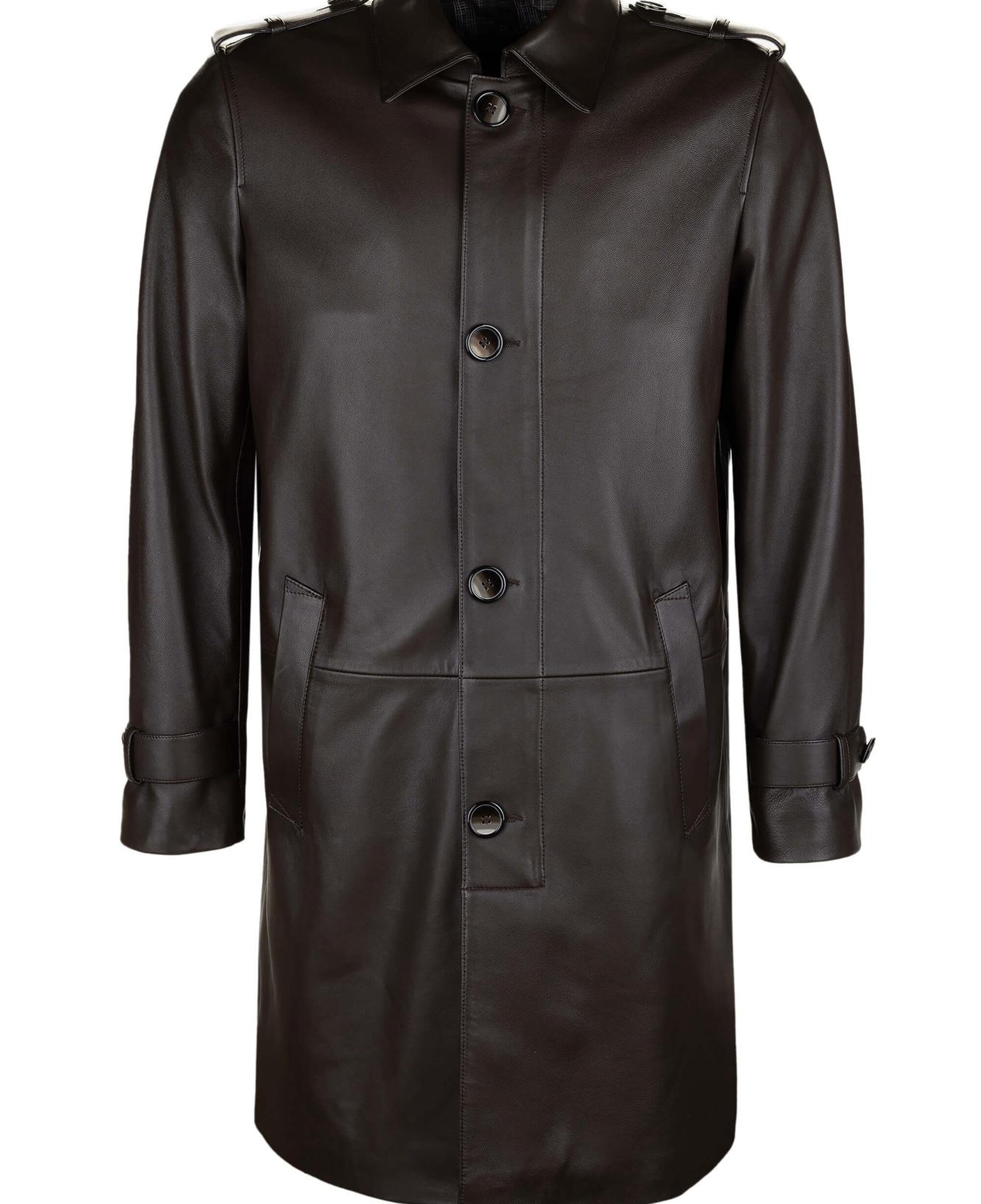 Tamer Tanca Erkek Hakiki Deri Kahverengi Deri Mont