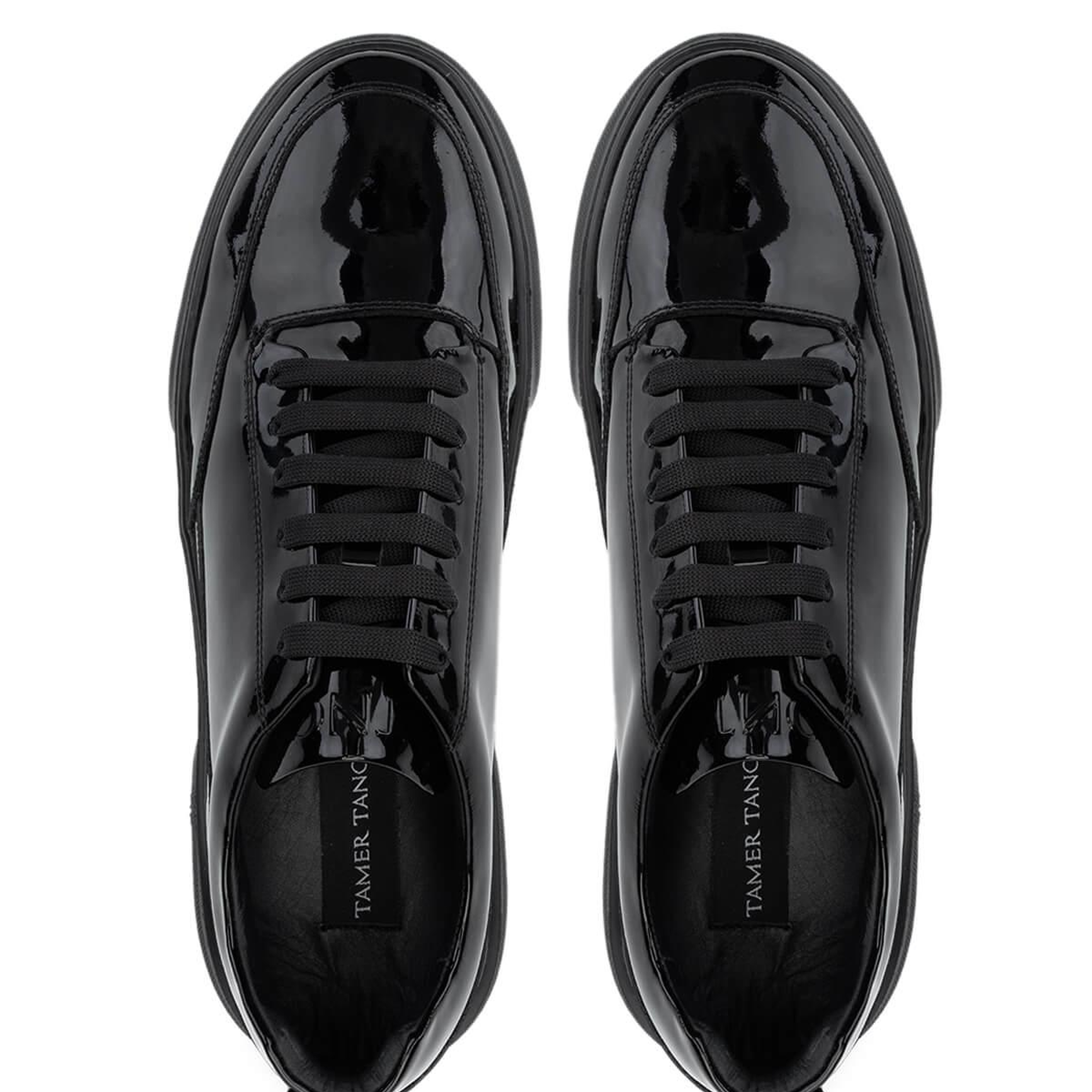 Tamer Tanca Erkek Hakiki Deri Siyah Rugan Sneakers & Spor Ayakkabı