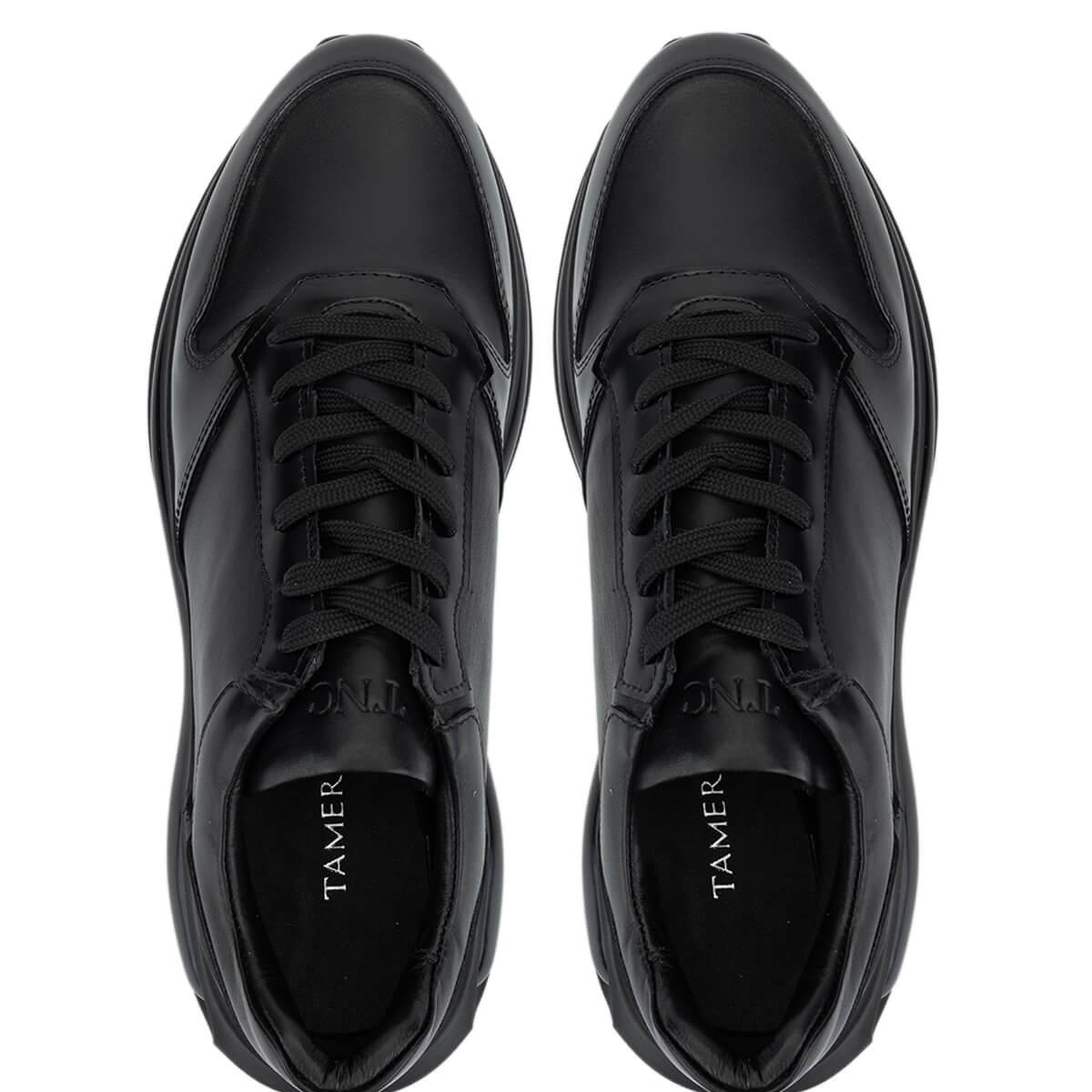 Tamer Tanca Erkek Hakiki Deri Siyah Sneakers & Spor Ayakkabı