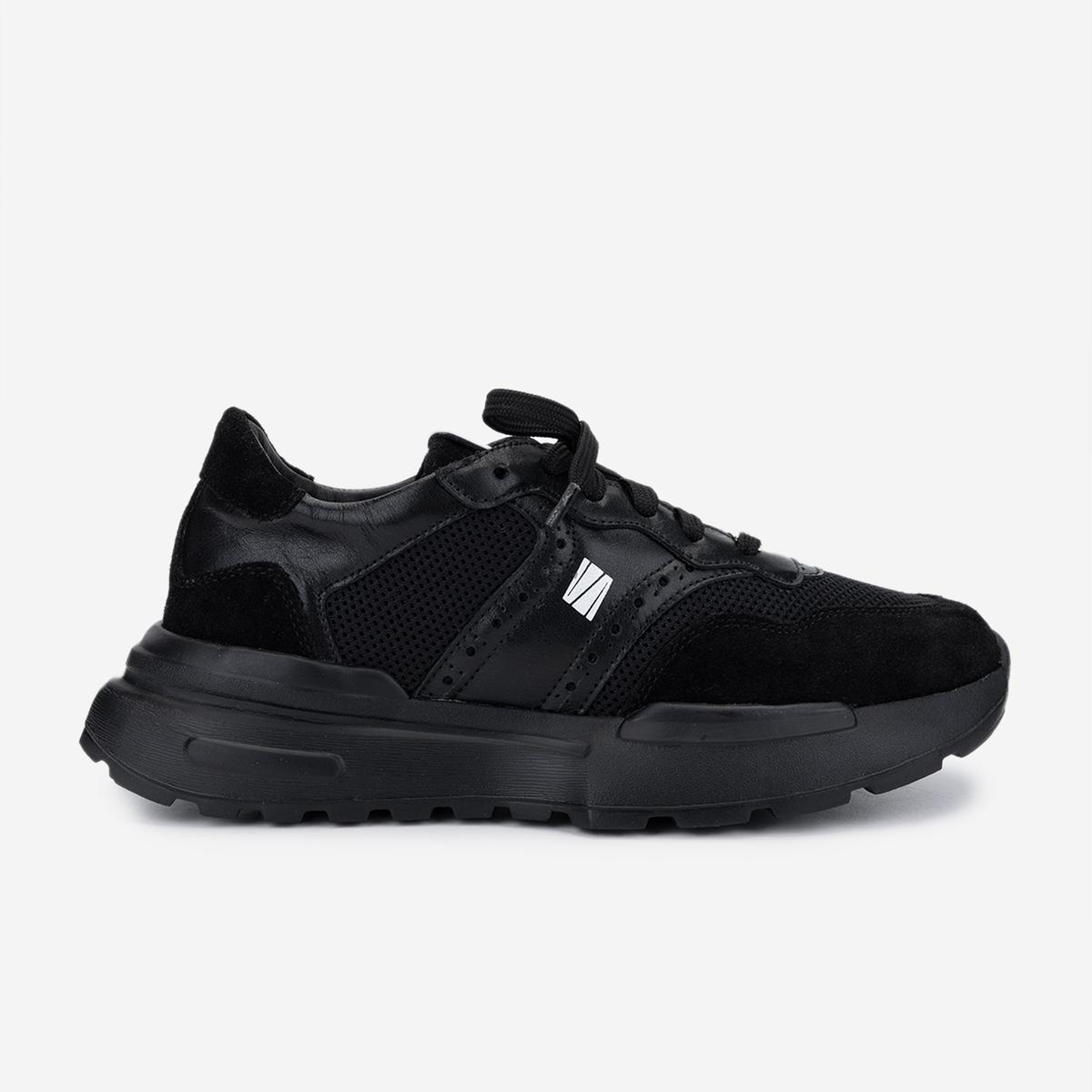 Valmenti Kadın Hakiki Deri Siyah Süet Sneakers & Spor Ayakkabı