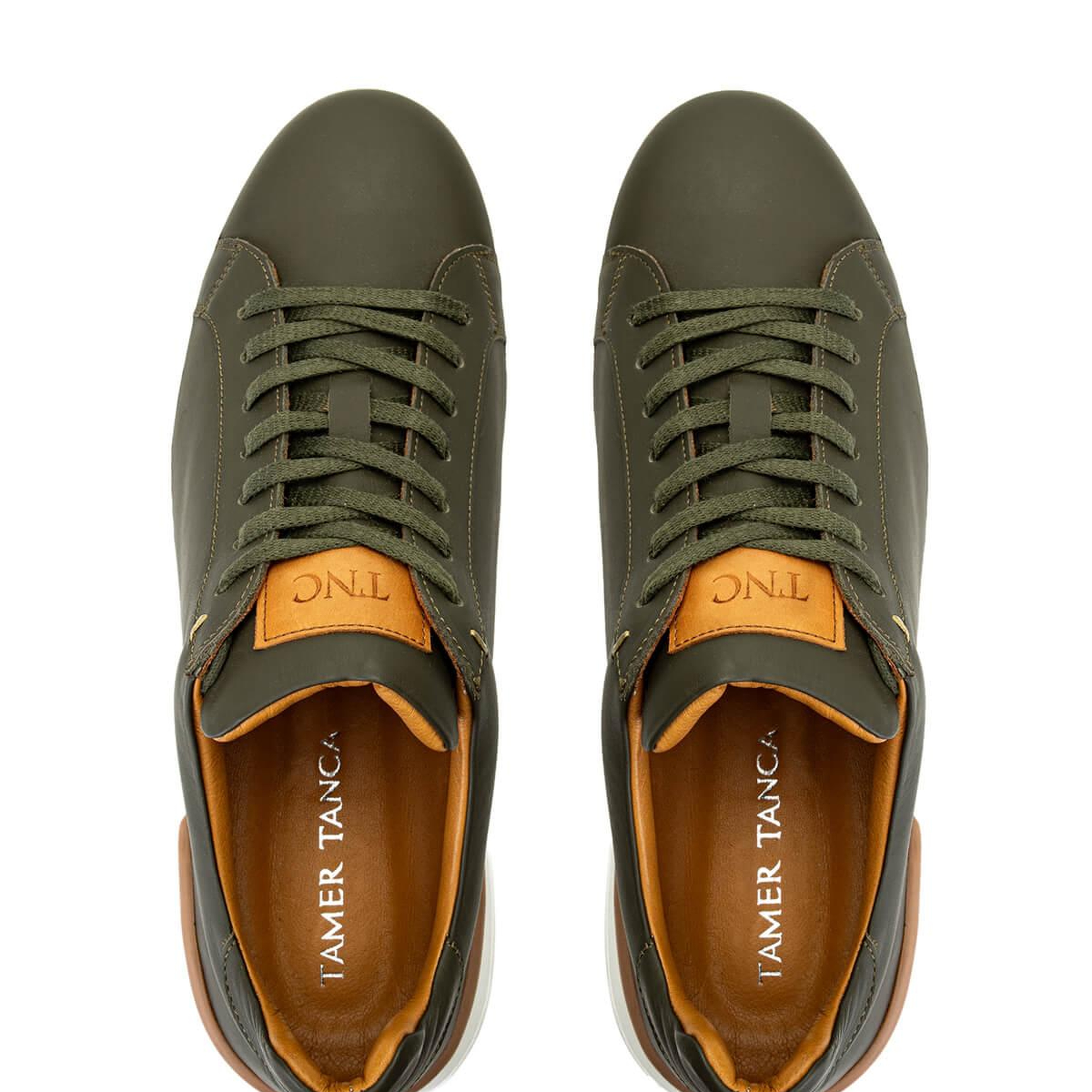 Tamer Tanca Erkek Hakiki Deri Yeşil Sneakers & Spor Ayakkabı