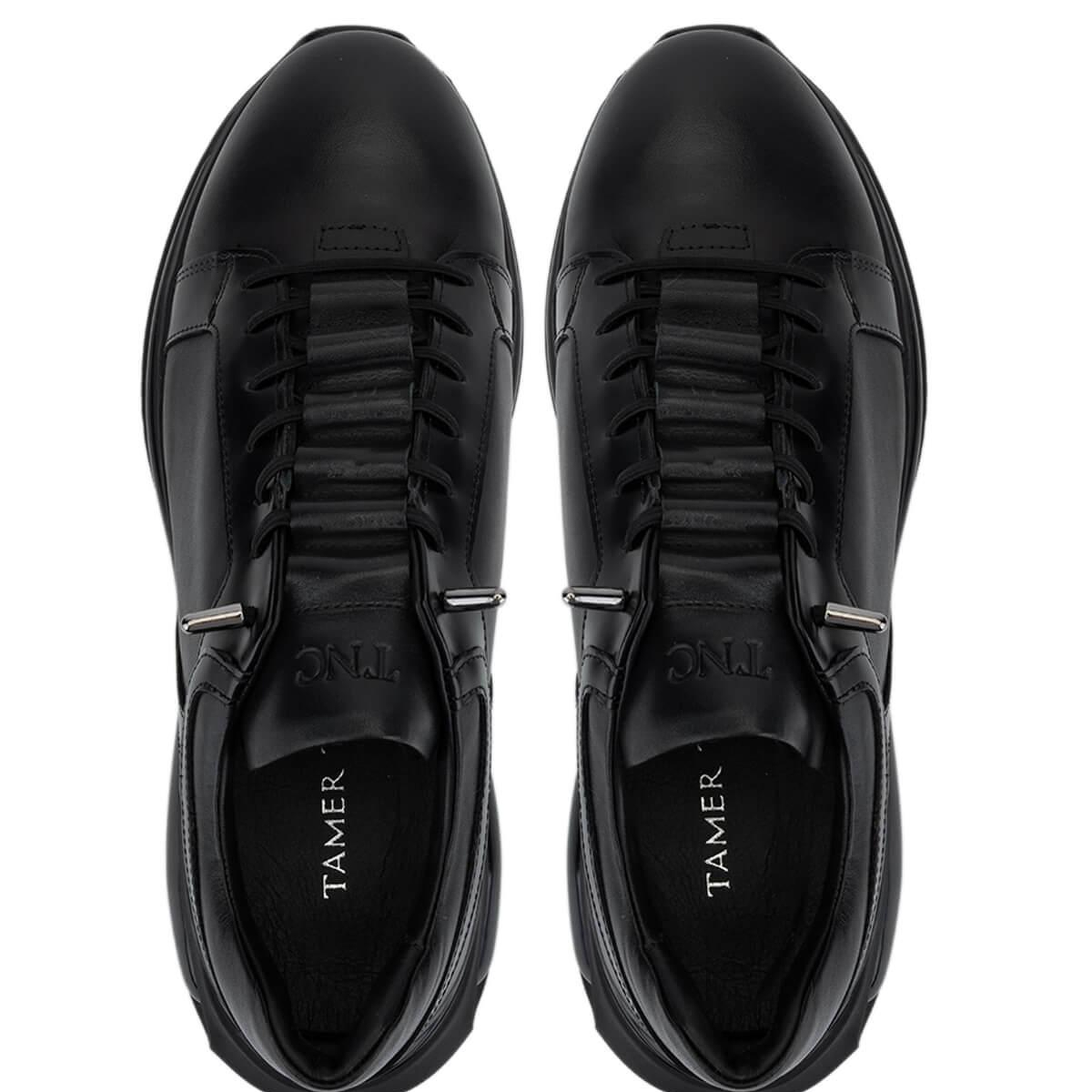 Tamer Tanca Erkek Hakiki Deri Siyah Sneakers & Spor Ayakkabı