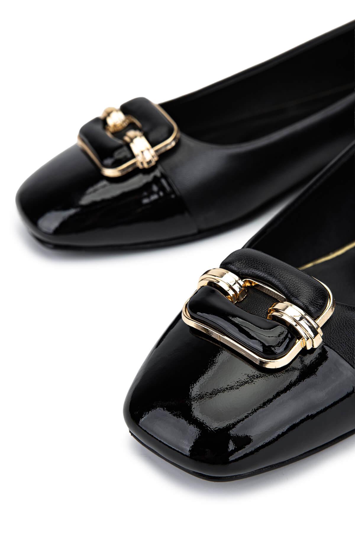 Tamer Tanca Kadın Hakiki Deri Siyah Babet Ayakkabı