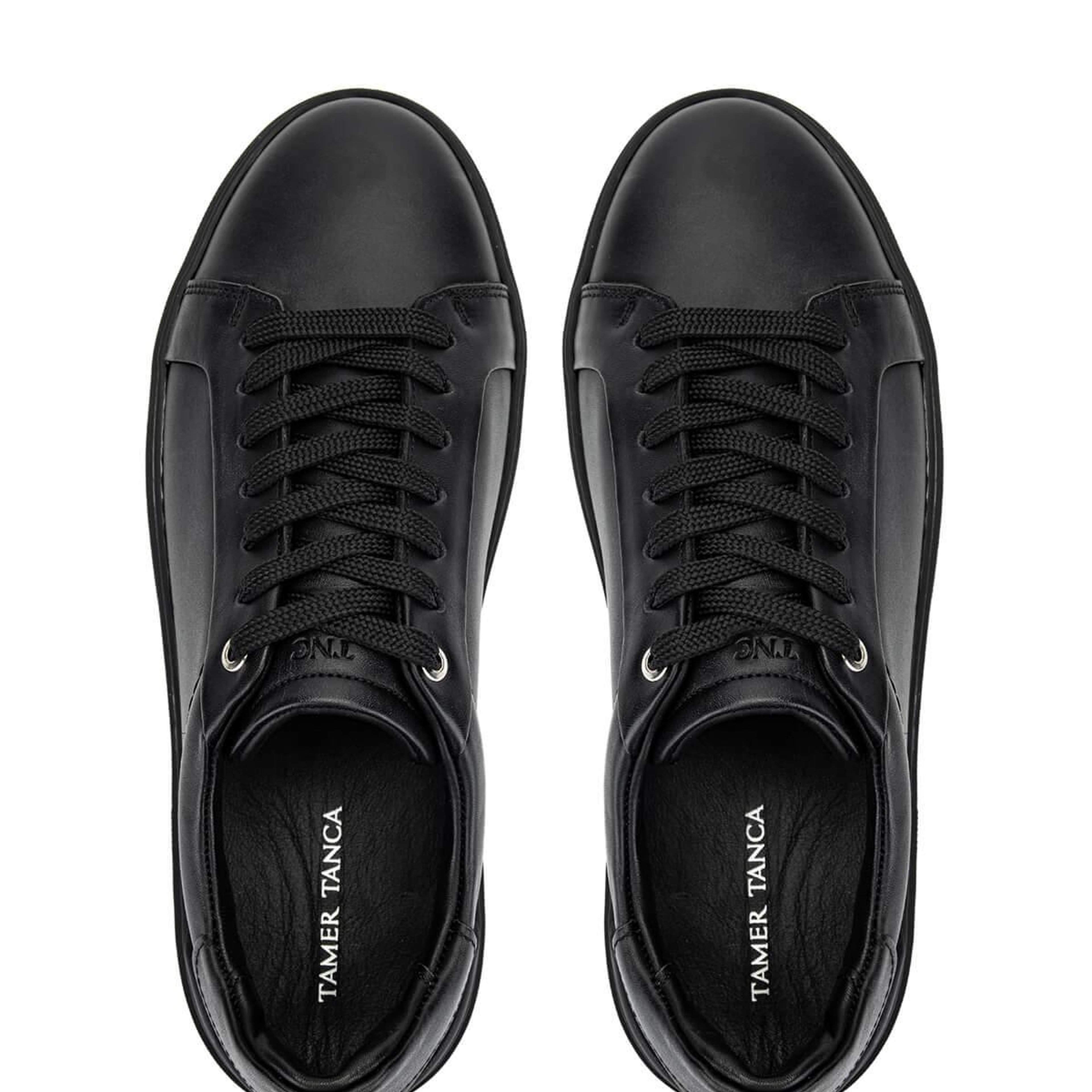 Tamer Tanca Erkek Hakiki Deri Siyah Deri Sneakers & Spor Ayakkabı