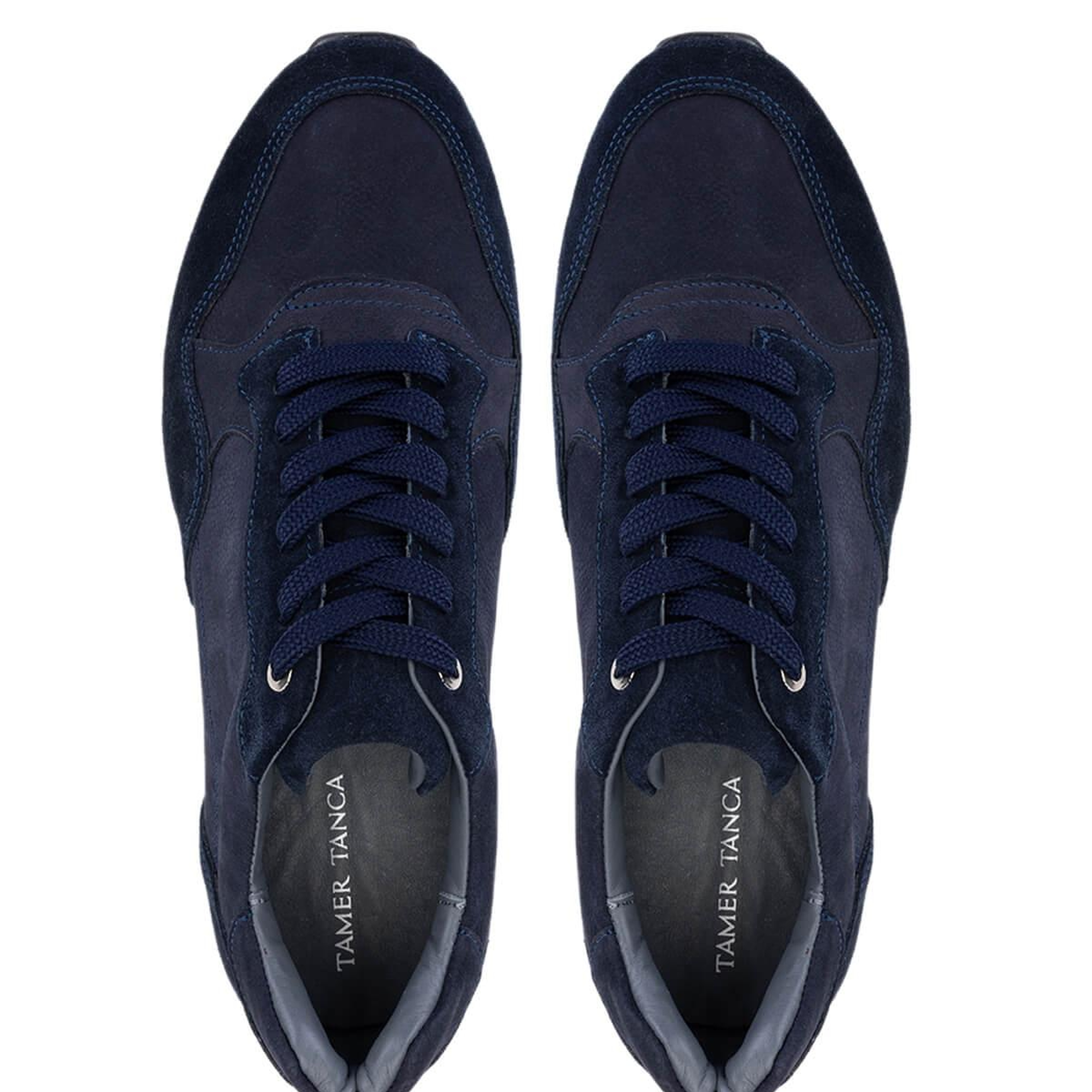 Tamer Tanca Erkek Hakiki Deri Lacivert Süet Sneakers & Spor Ayakkabı
