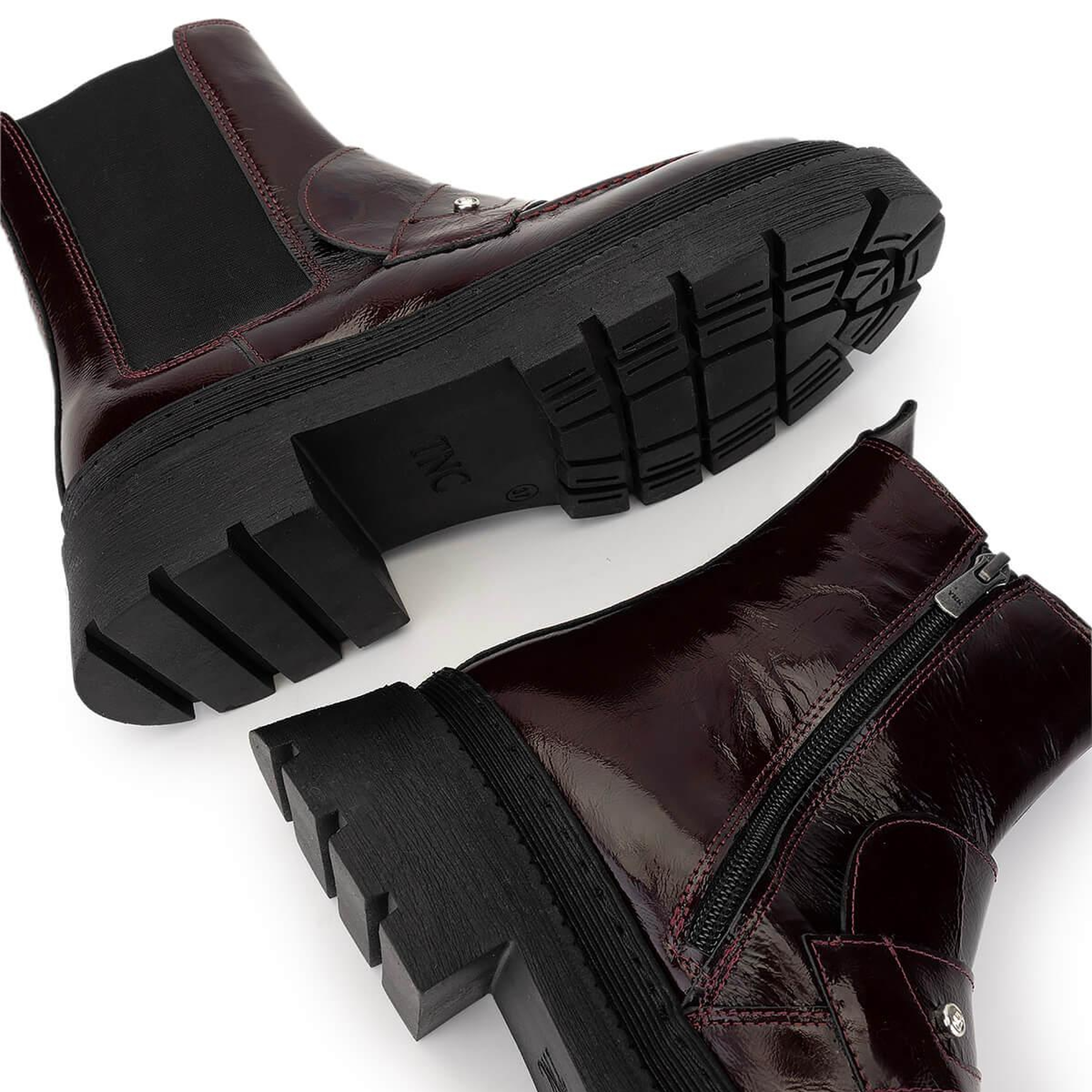 Tamer Tanca Kadın Hakiki Deri Bordo Rugan Casual Bot