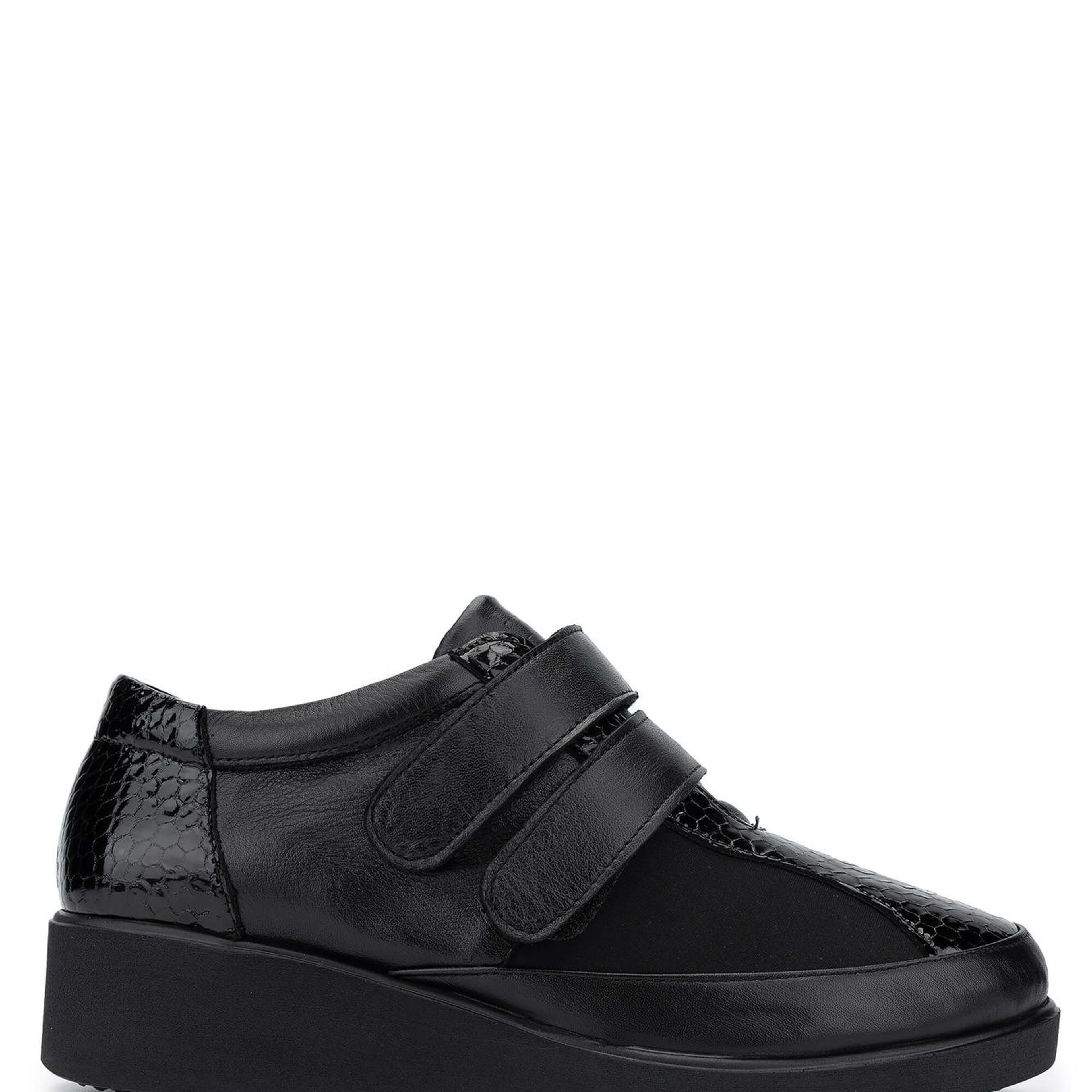 Tamer Tanca Kadın Hakiki Deri Siyah Rugan Casual Ayakkabı