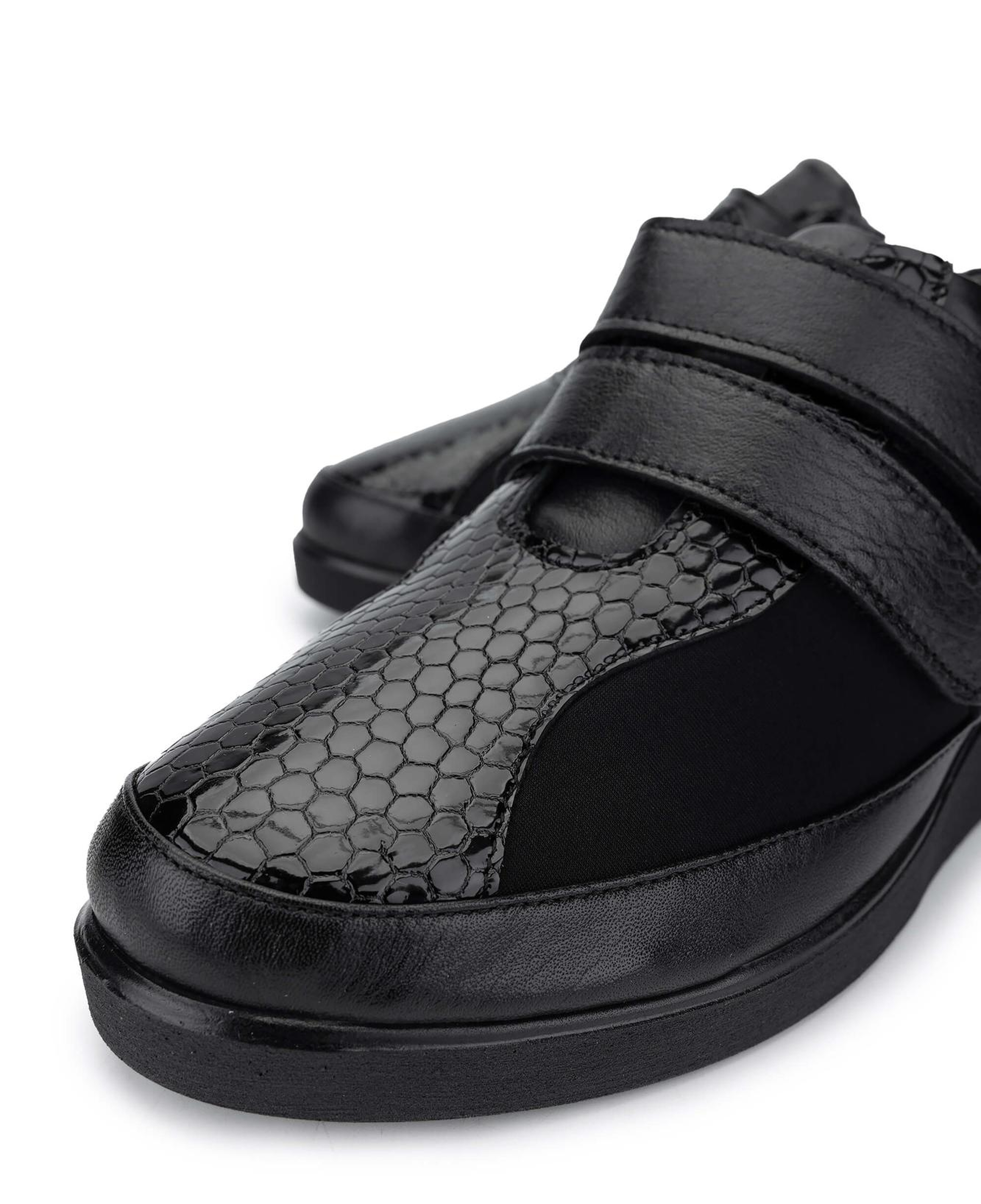 Tamer Tanca Kadın Hakiki Deri Siyah Rugan Casual Ayakkabı