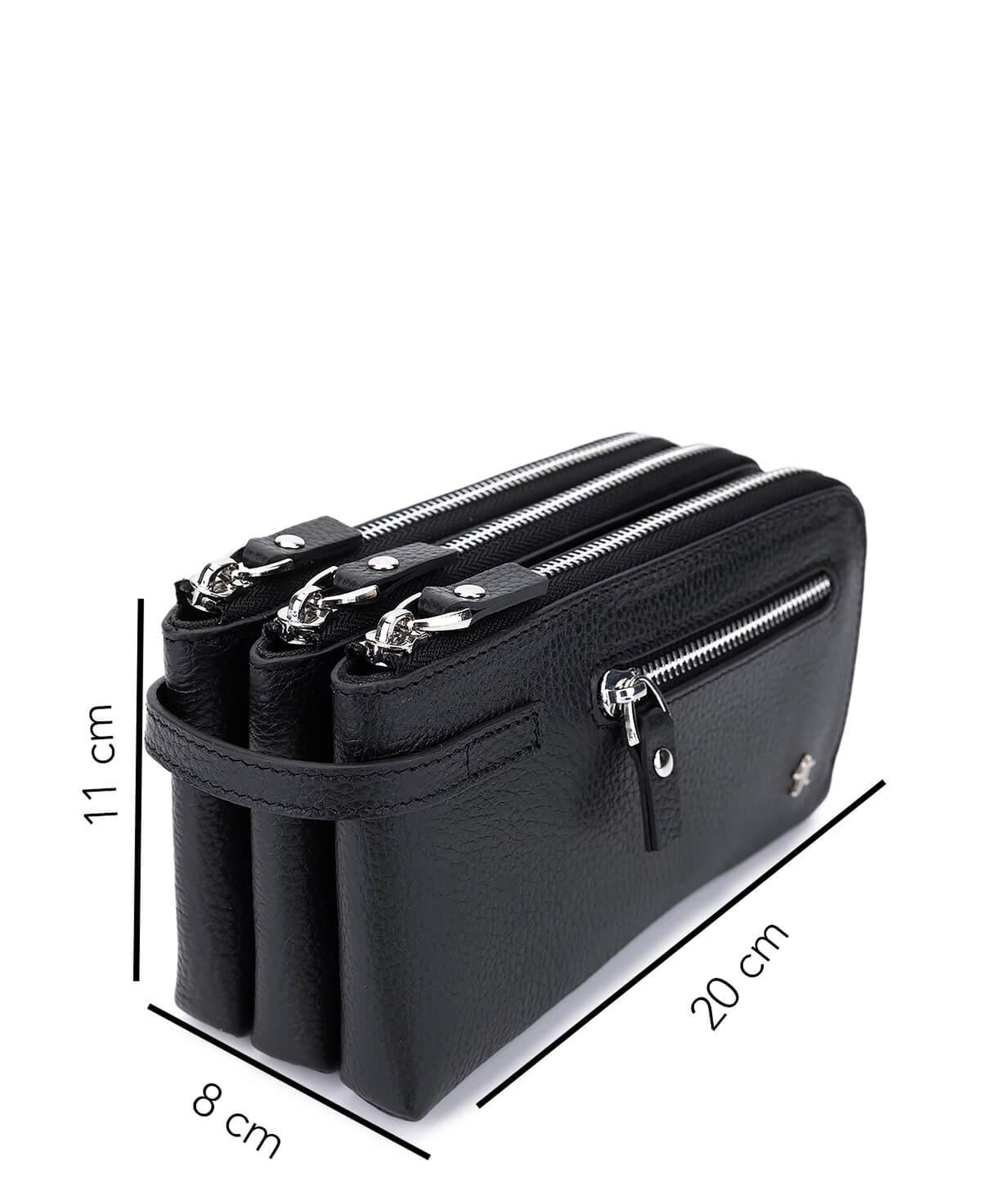 Tamer Tanca Erkek Hakiki Deri Siyah Floter El Çantası