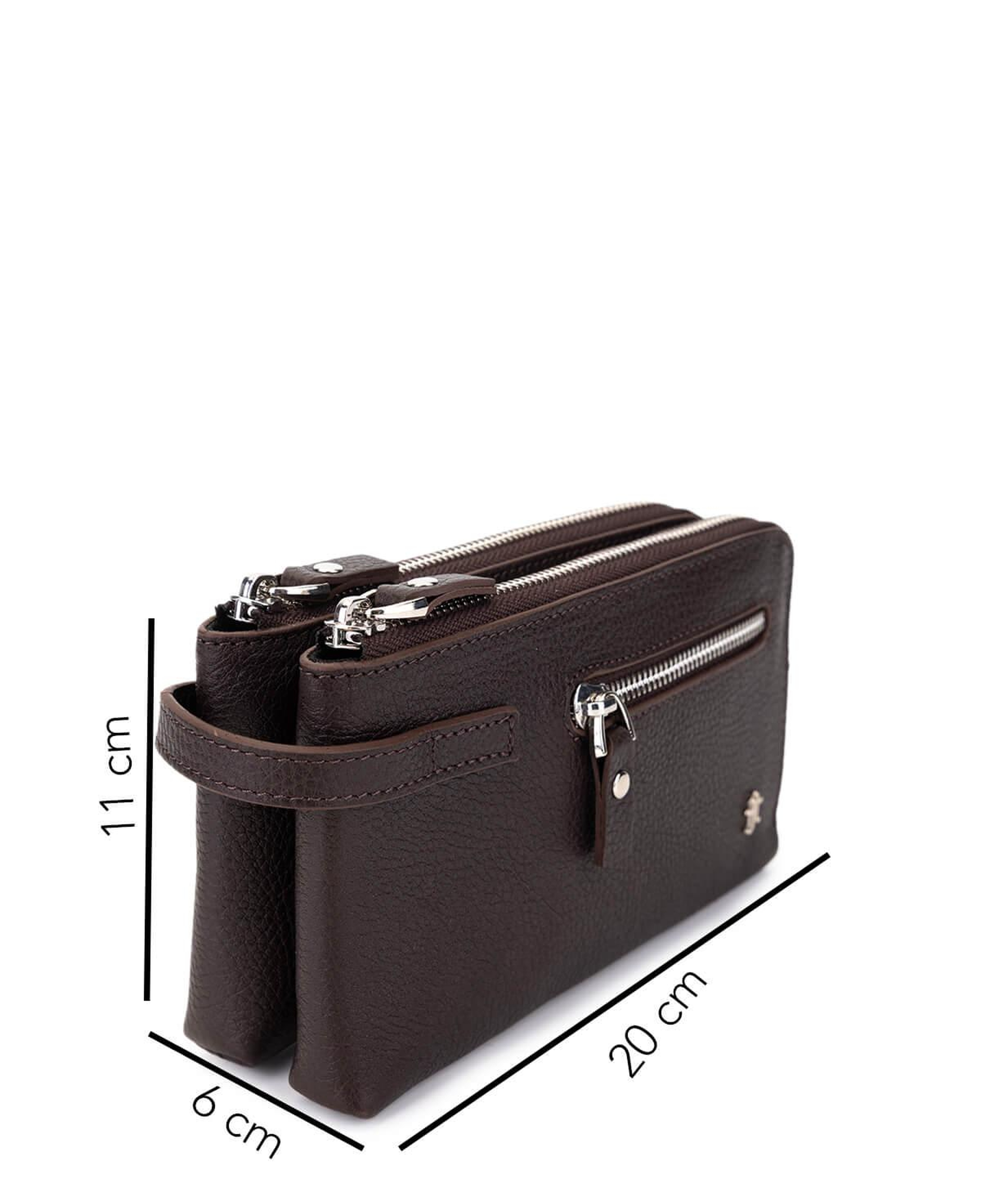 Tamer Tanca Erkek Hakiki Deri Kahverengi El Çantası