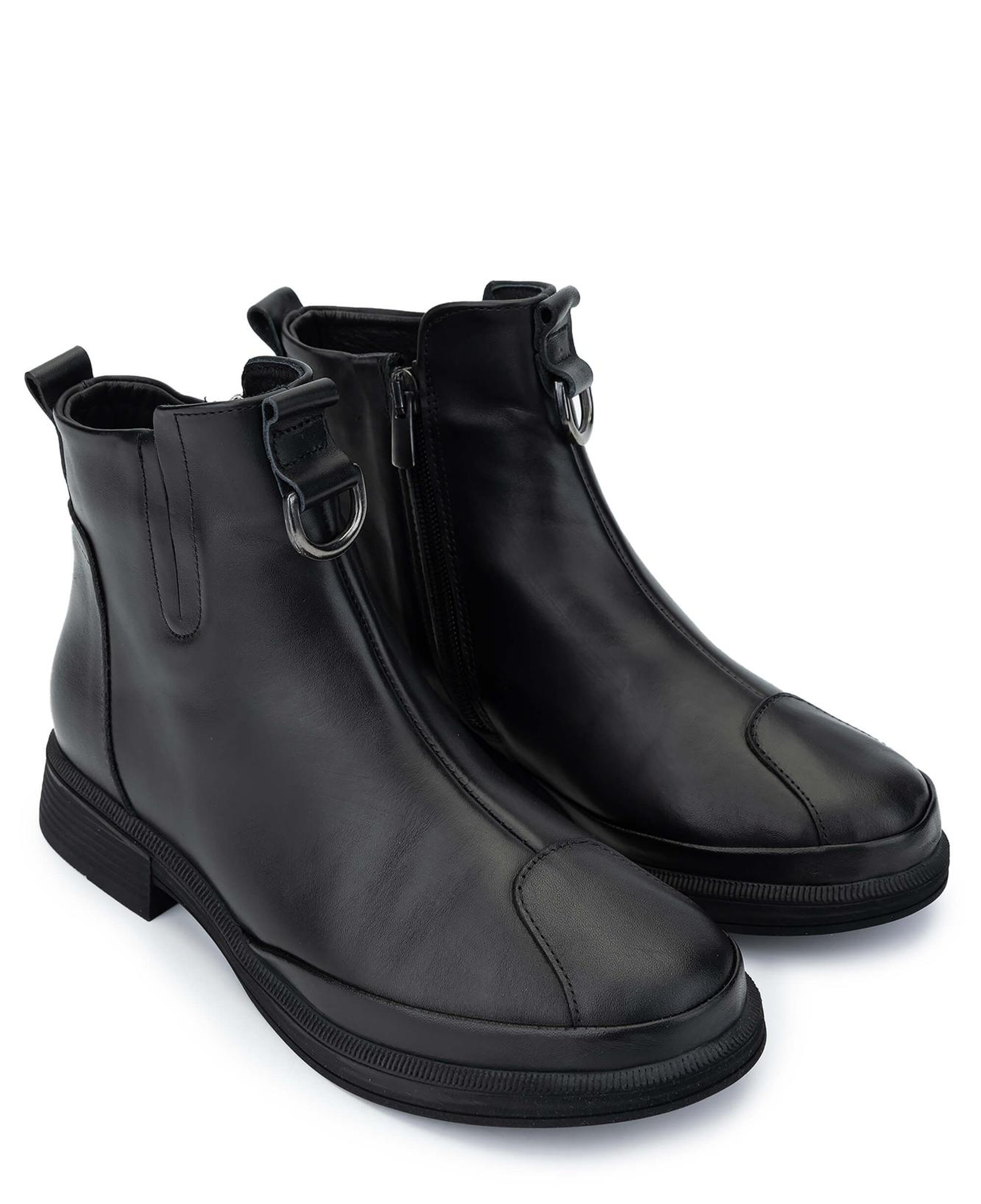 Tamer Tanca Kadın Hakiki Deri Siyah Deri Casual Bot