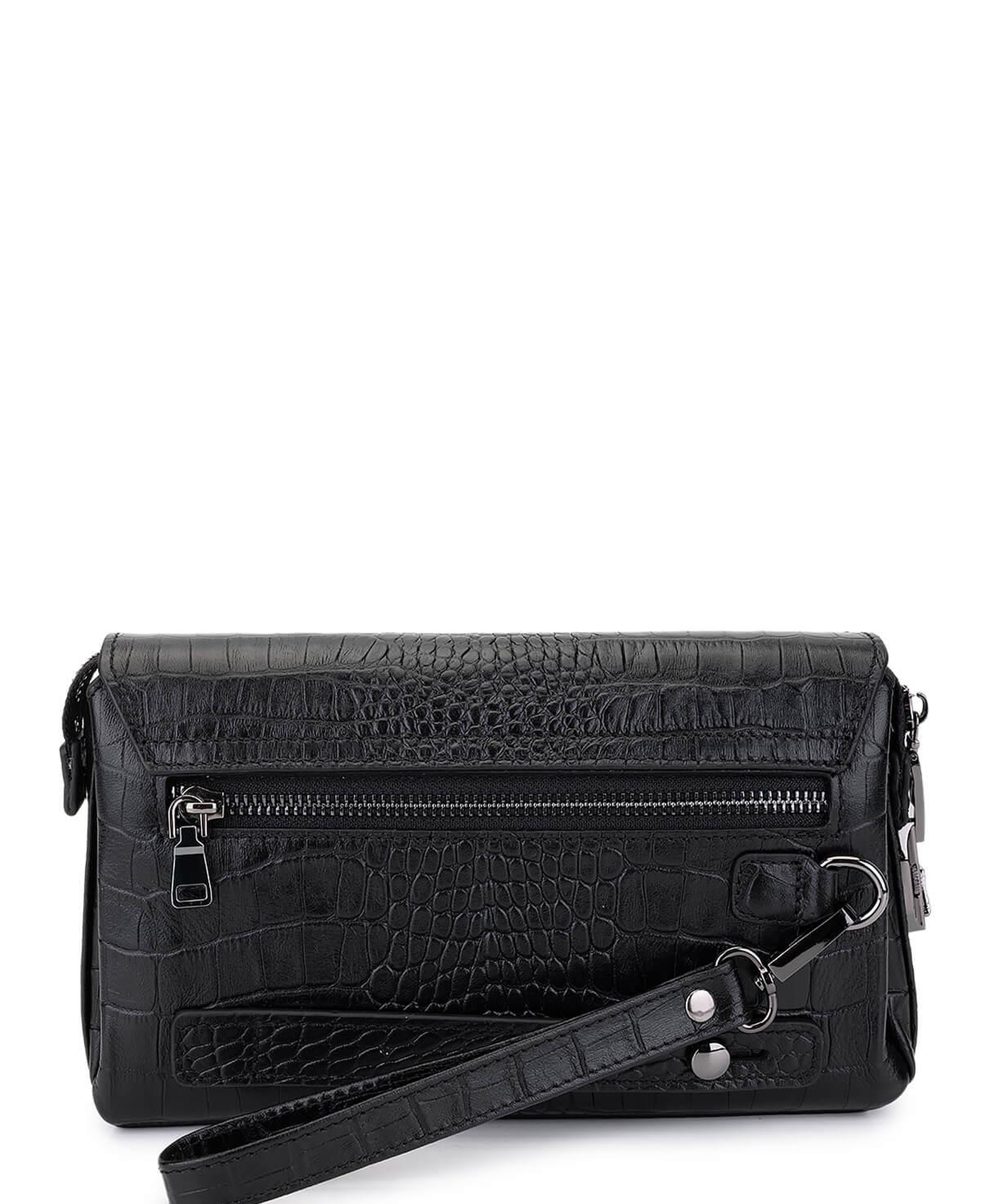 Tamer Tanca Erkek Hakiki Deri Siyah Kroko El Çantası