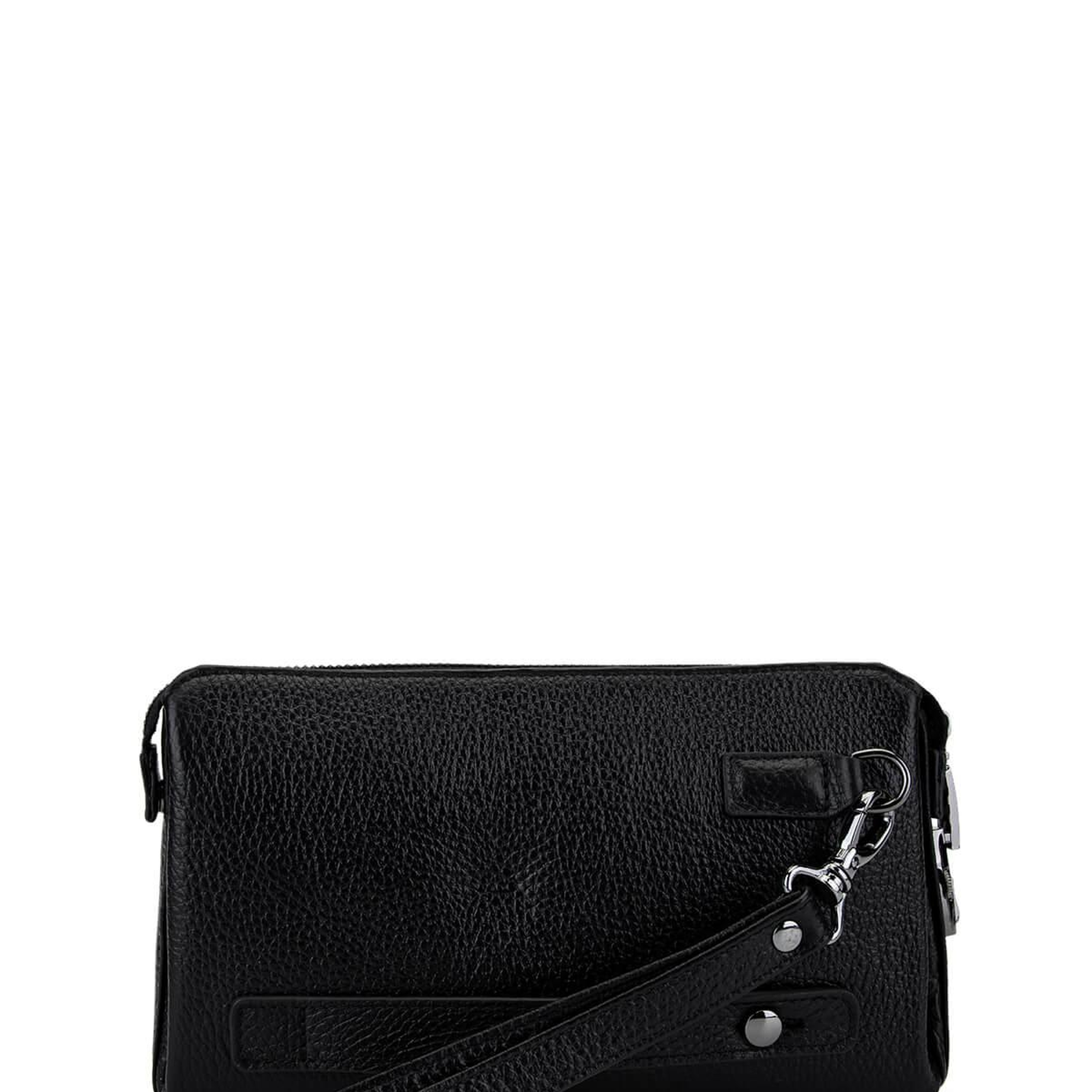 Tamer Tanca Erkek Hakiki Deri Siyah Floter El Çantası