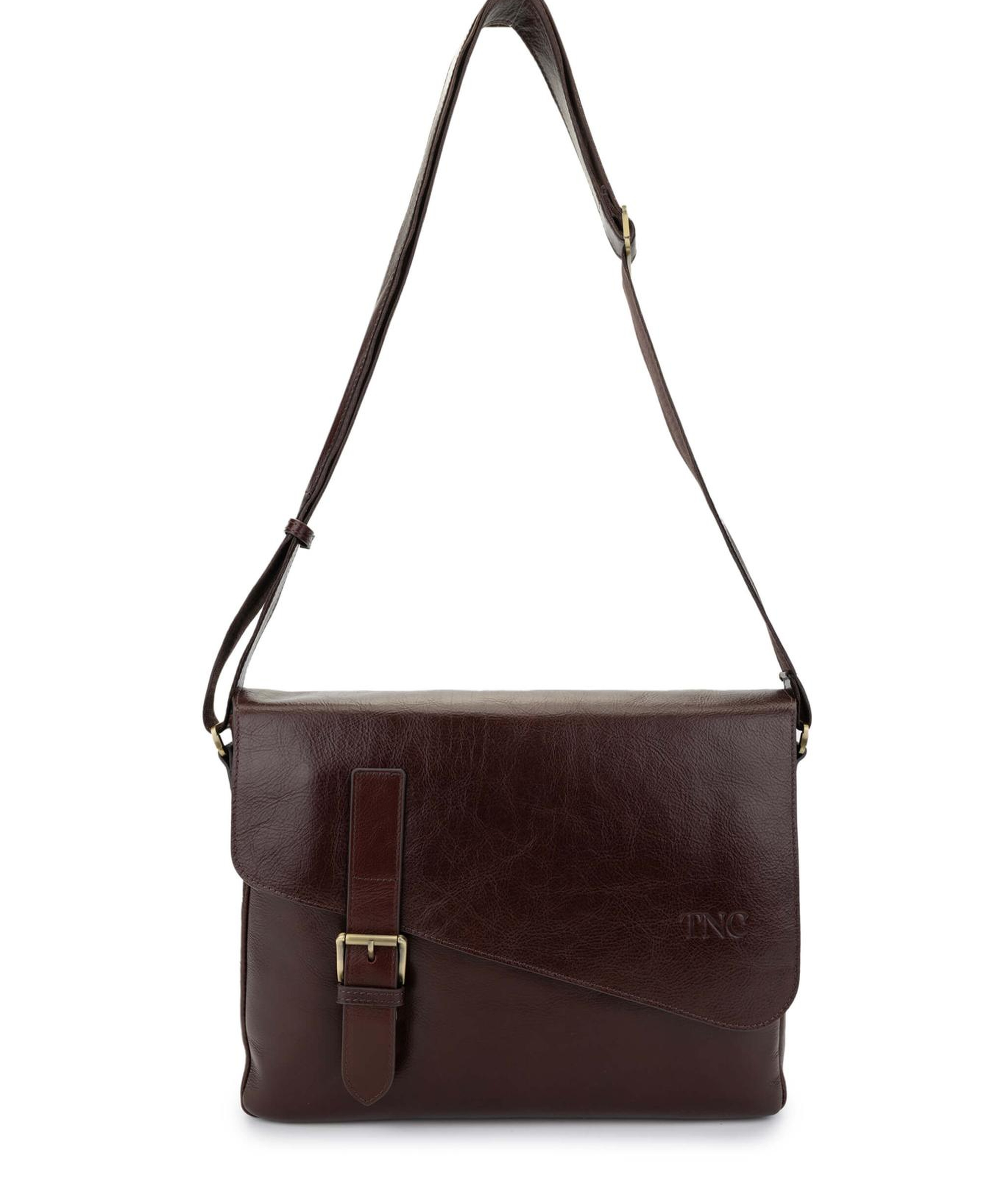 Tamer Tanca Erkek Hakiki Deri Kahverengi Postacı Çanta