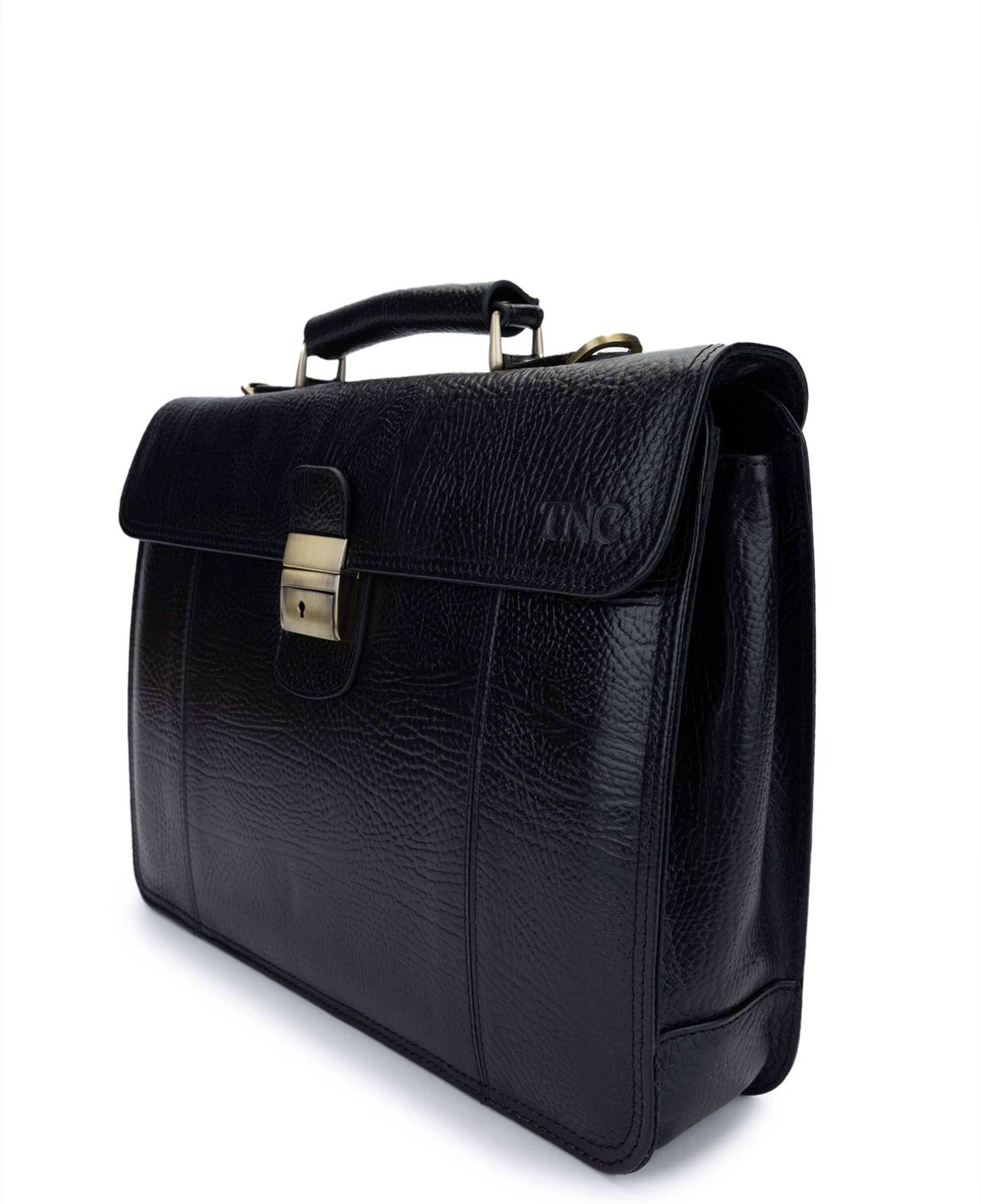 Tamer Tanca Erkek Hakiki Deri Siyah Evrak Çantası