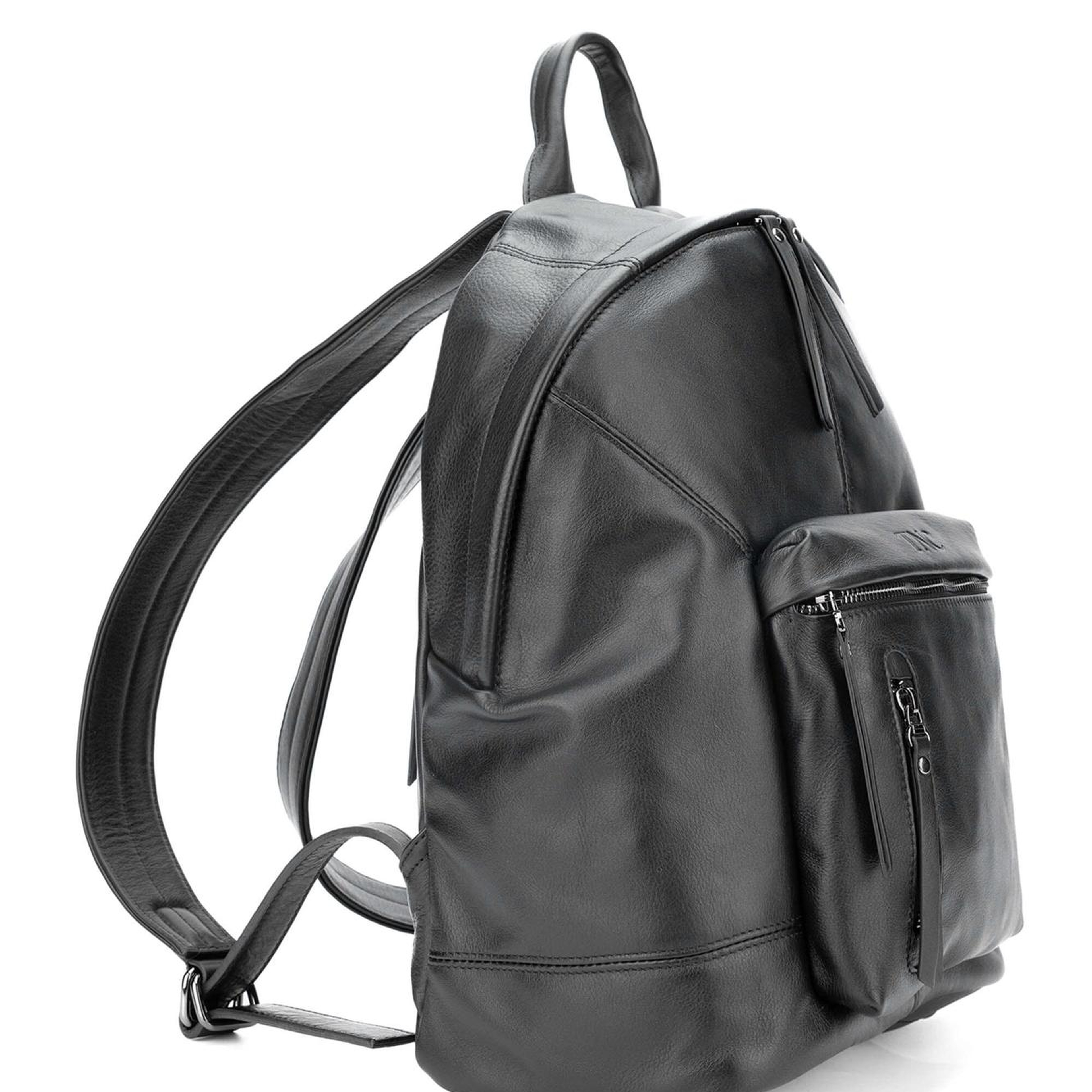 Tamer Tanca Erkek Hakiki Deri Siyah Sırt Çantası