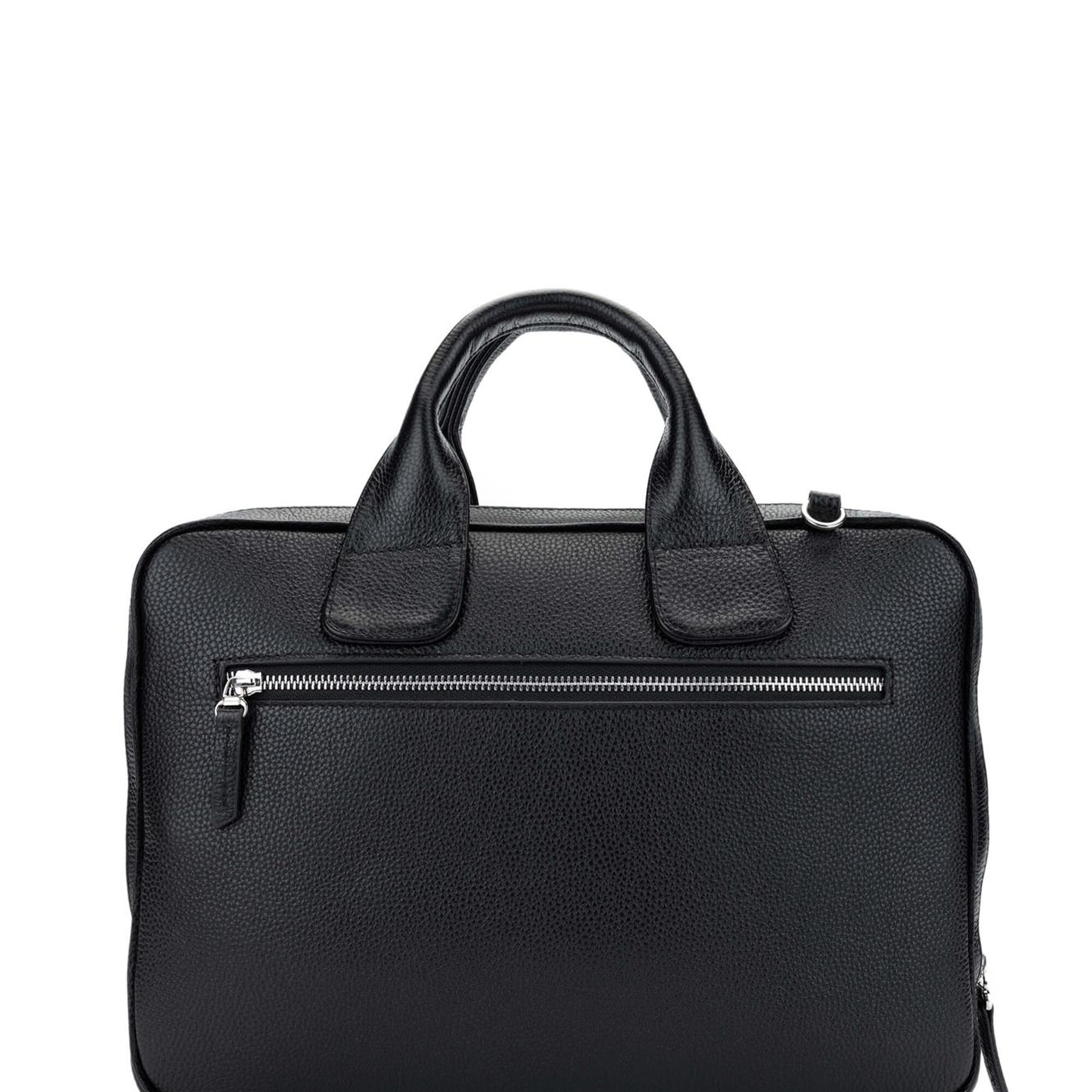 Tamer Tanca Unisex Hakiki Deri Siyah Floter Evrak Çantası