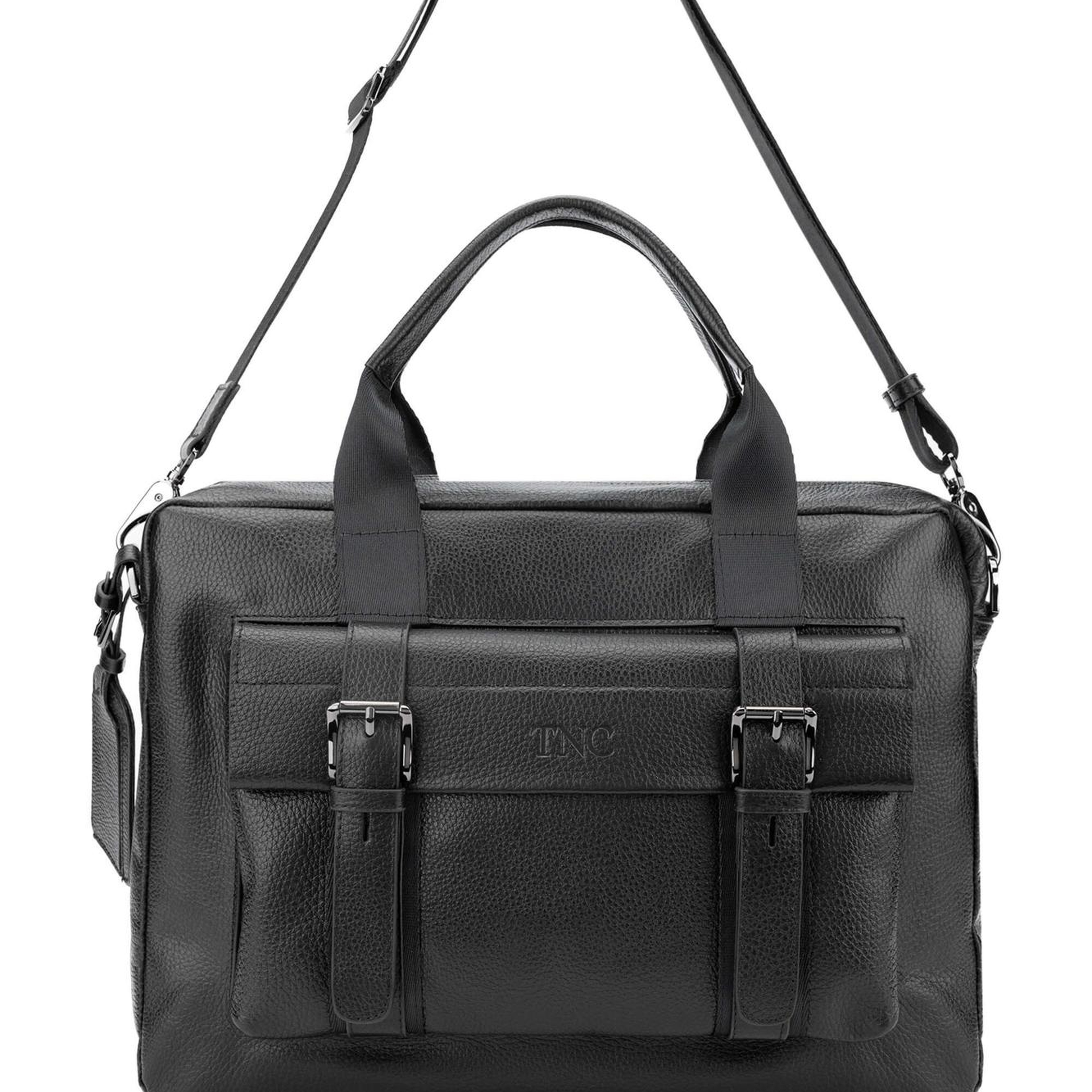 Tamer Tanca Erkek Hakiki Deri Siyah Floter Evrak Çantası