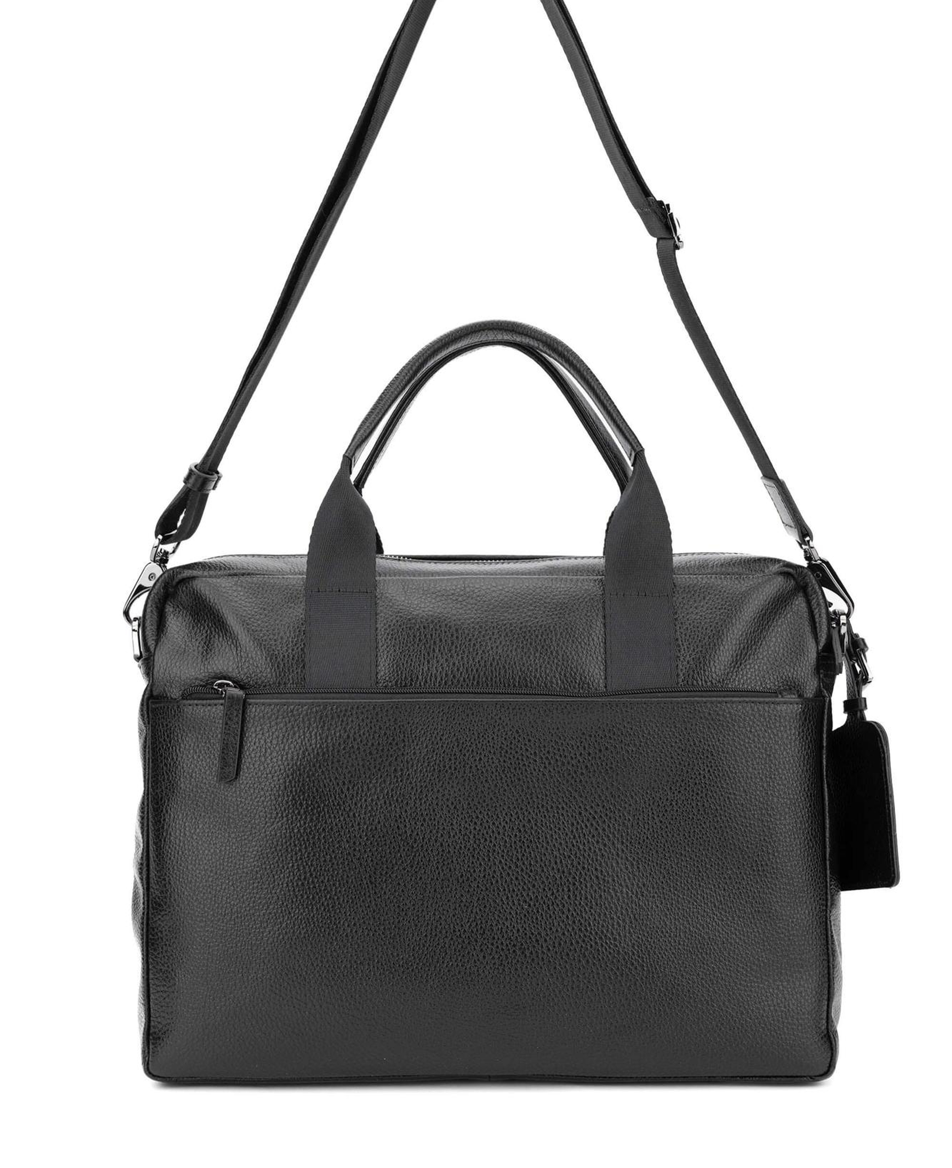 Tamer Tanca Erkek Hakiki Deri Siyah Floter Evrak Çantası