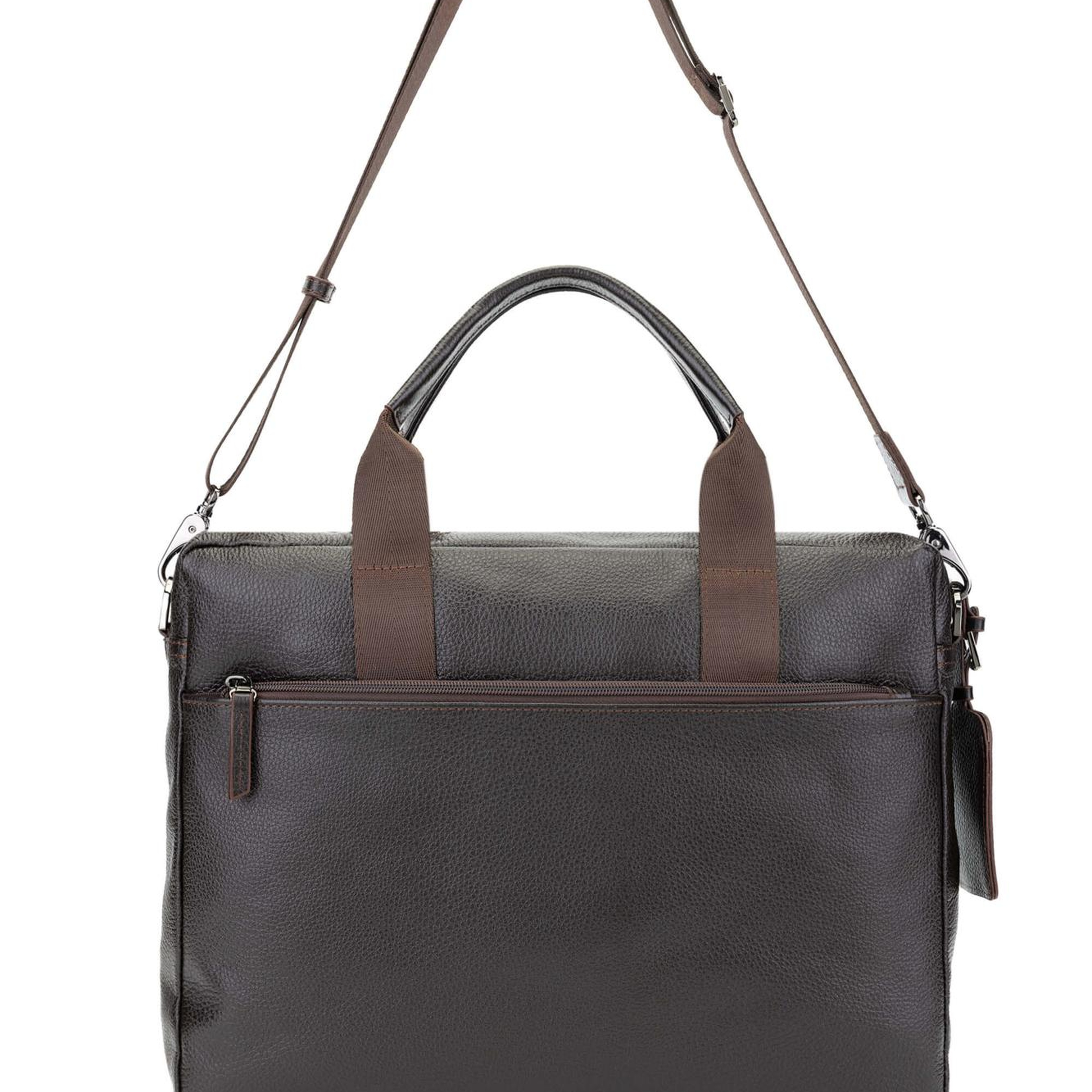 Tamer Tanca Erkek Hakiki Deri Kahverengi Floter Evrak Çantası