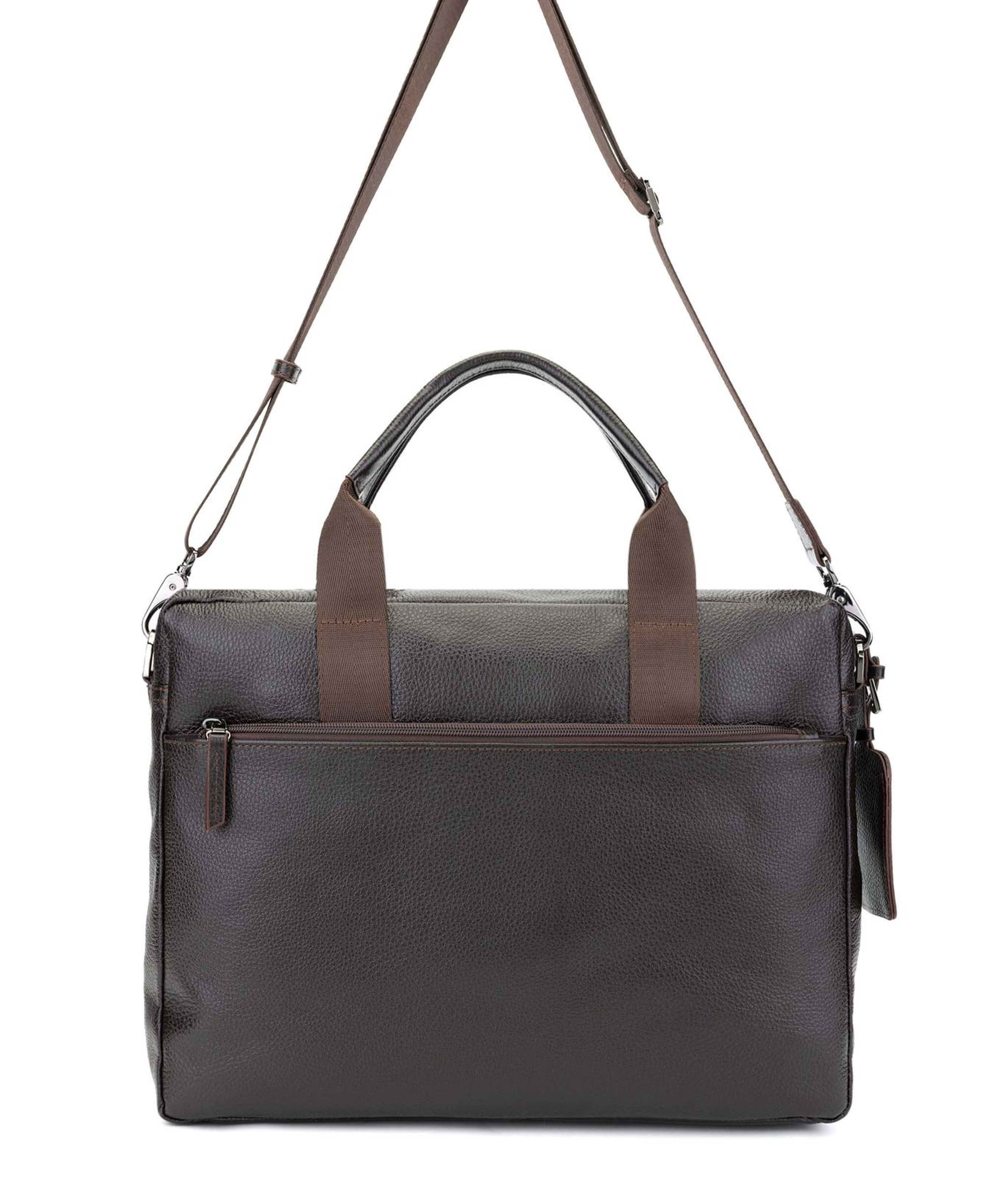 Tamer Tanca Erkek Hakiki Deri Kahverengi Floter Evrak Çantası