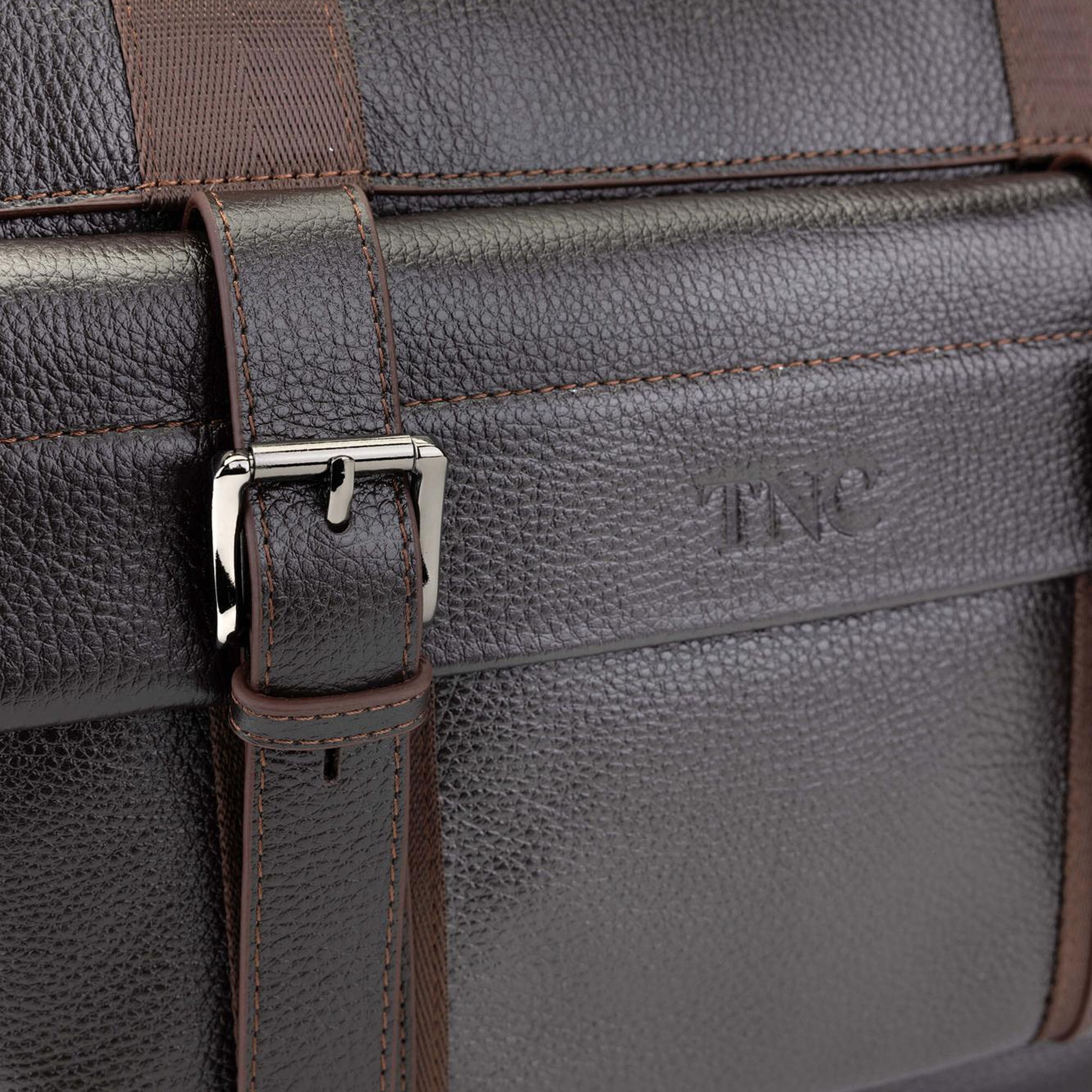 Tamer Tanca Erkek Hakiki Deri Kahverengi Floter Evrak Çantası