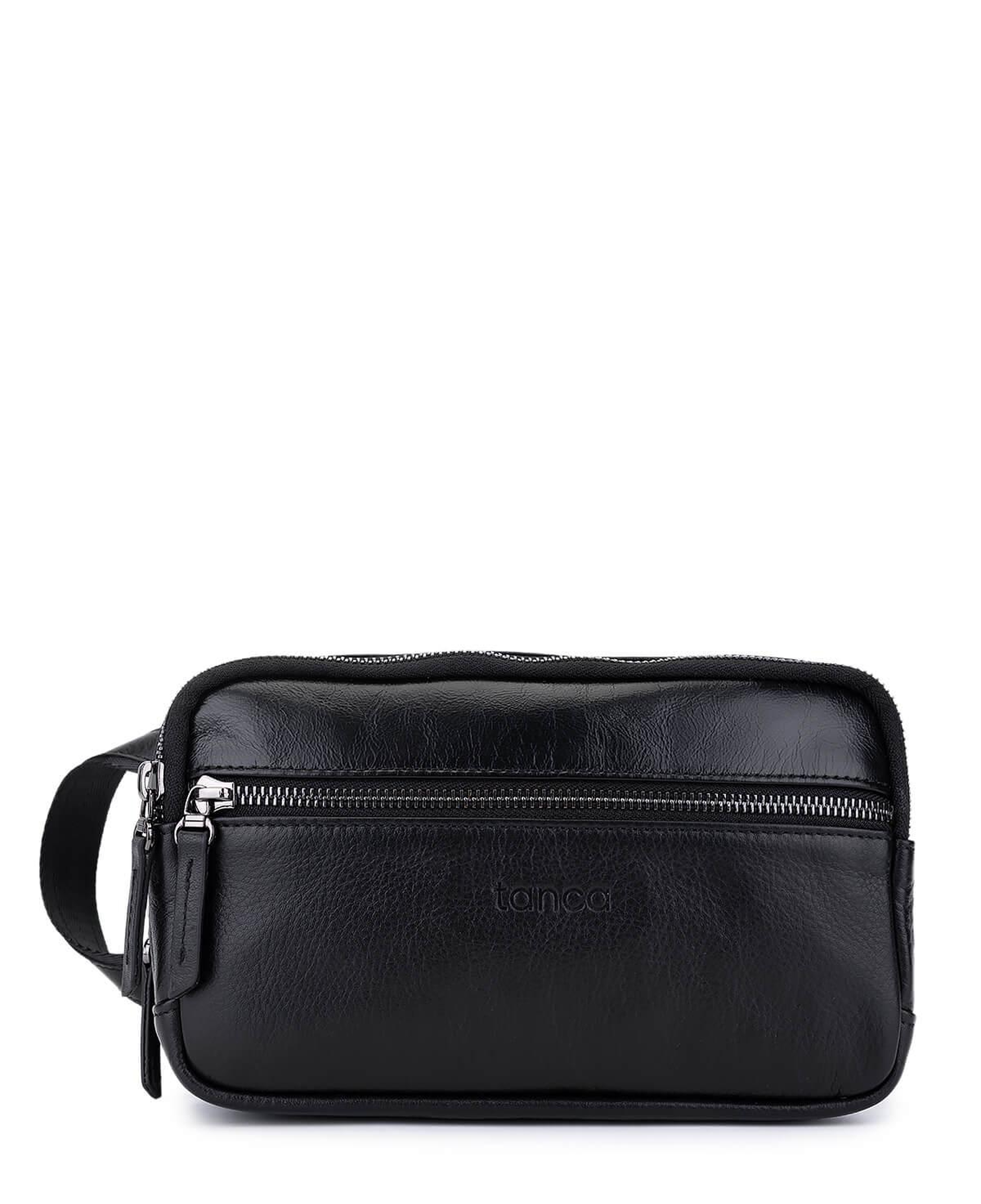 Tamer Tanca Erkek Hakiki Deri Siyah Deri El Çantası