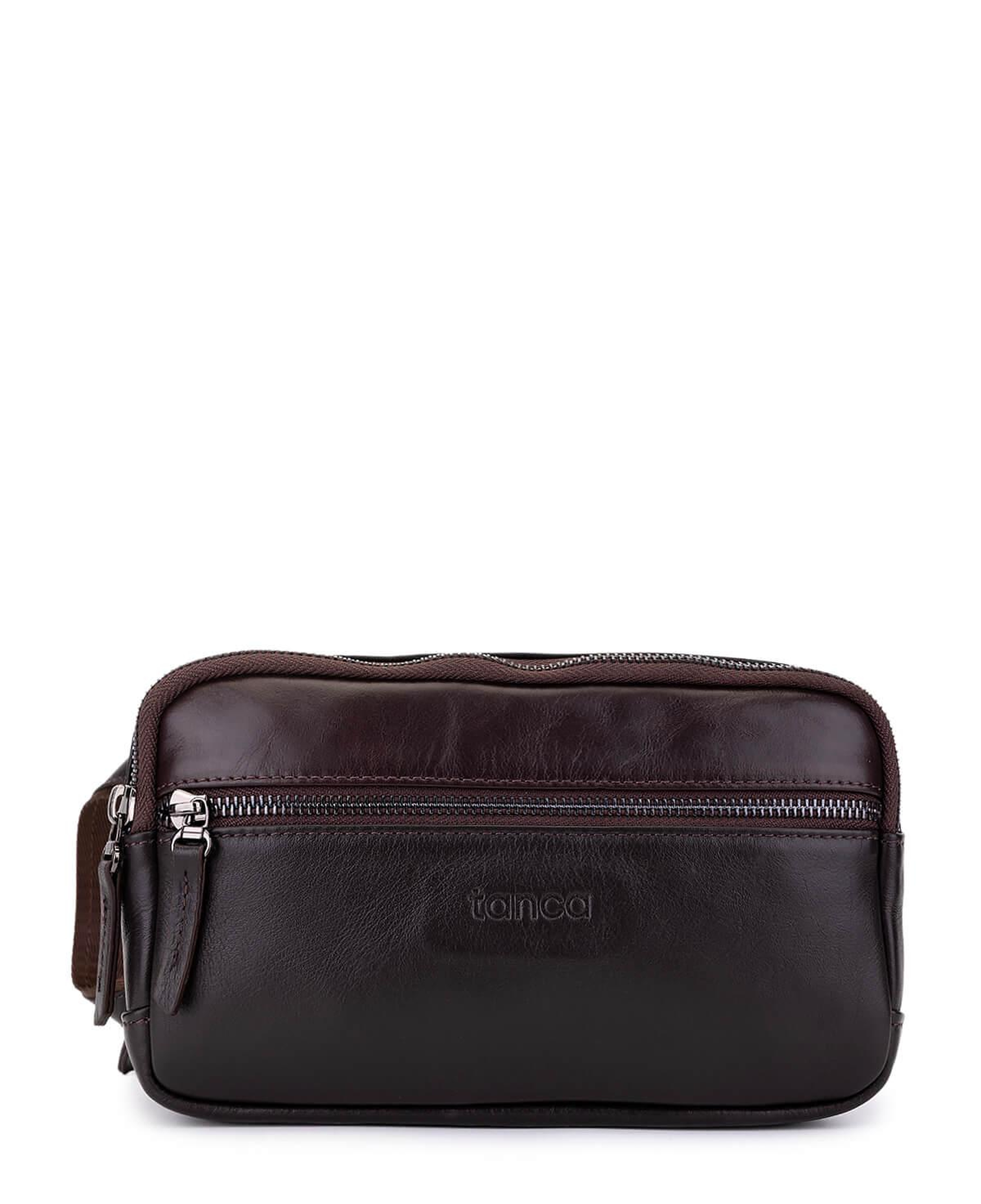 Tamer Tanca Erkek Hakiki Deri Kahverengi El Çantası