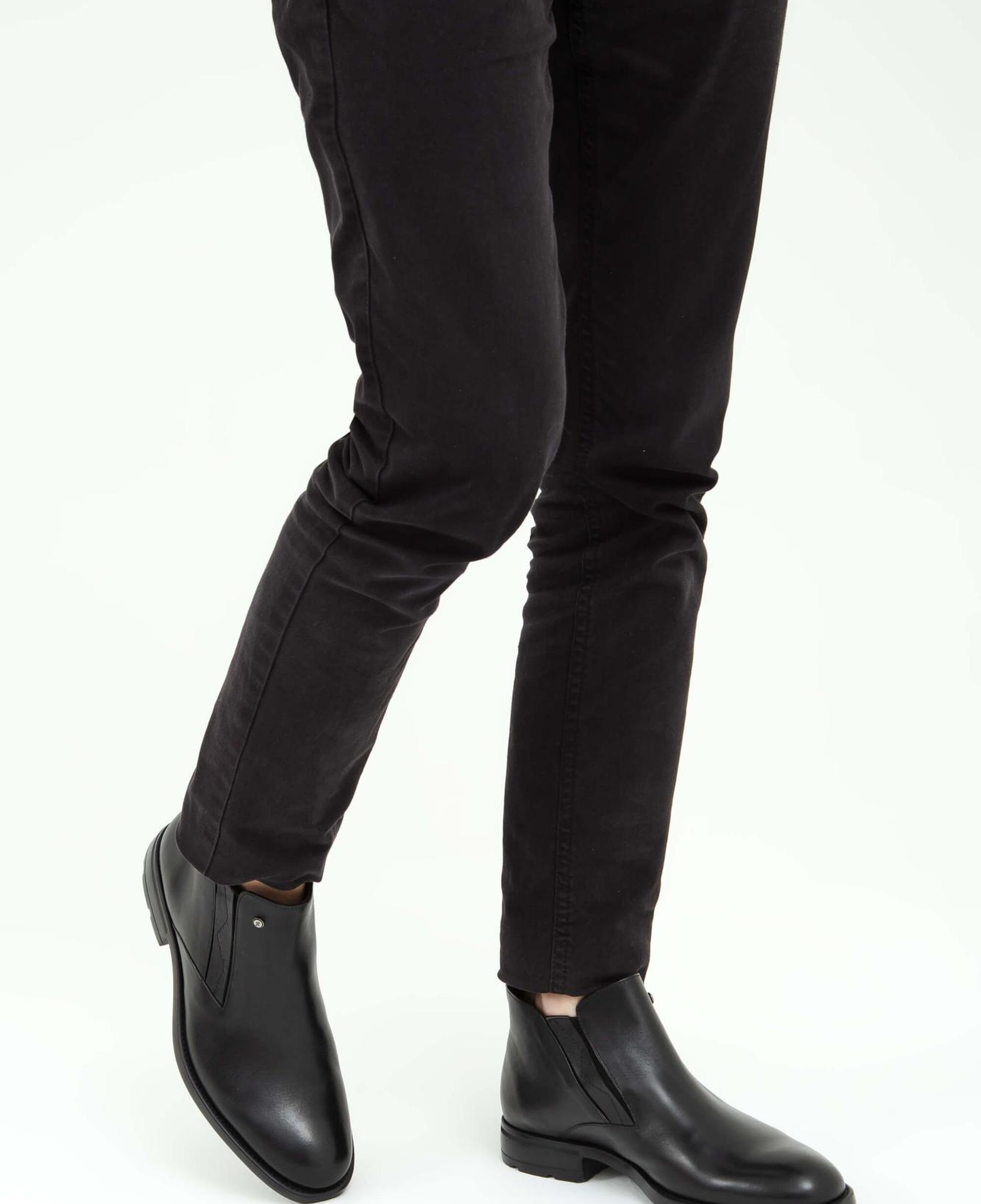 Tamer Tanca Erkek Hakiki Deri Siyah Casual Bot