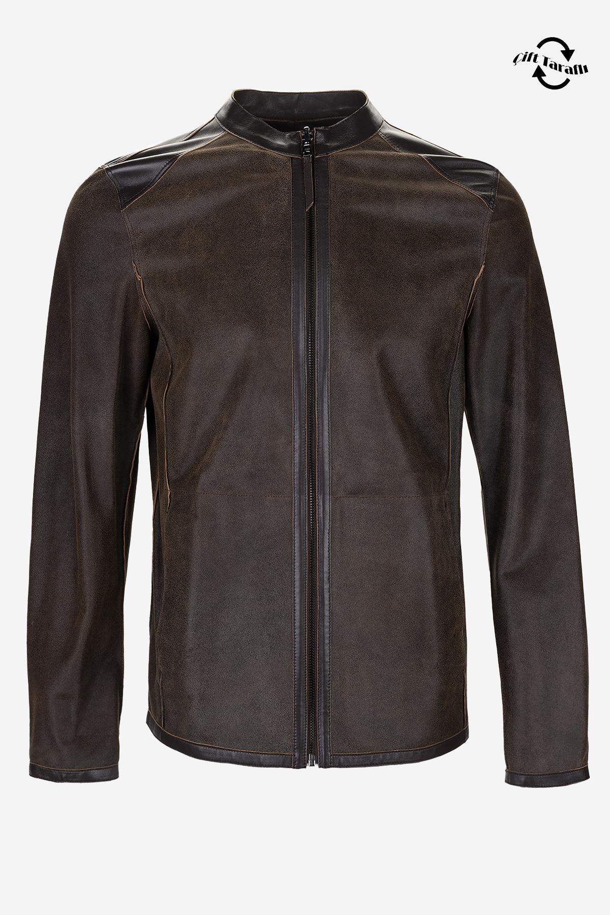 Valmenti Erkek Hakiki Deri Kahverengi Deri Mont